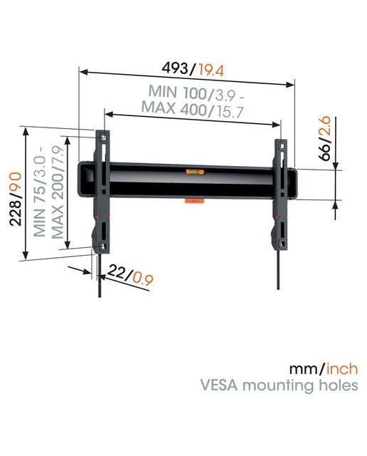 Suporte de Parede Vogel's Confort Montagem Fixa TVM 3405 SP para Televisores de 32" a 77" Preto-2