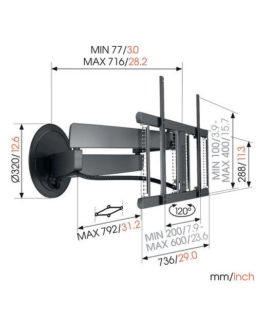 Soporte de pared Vogel's SIGNATURE DesignMount TVM 7675 para TV de 40" a 77" - Blanco Blanco-6