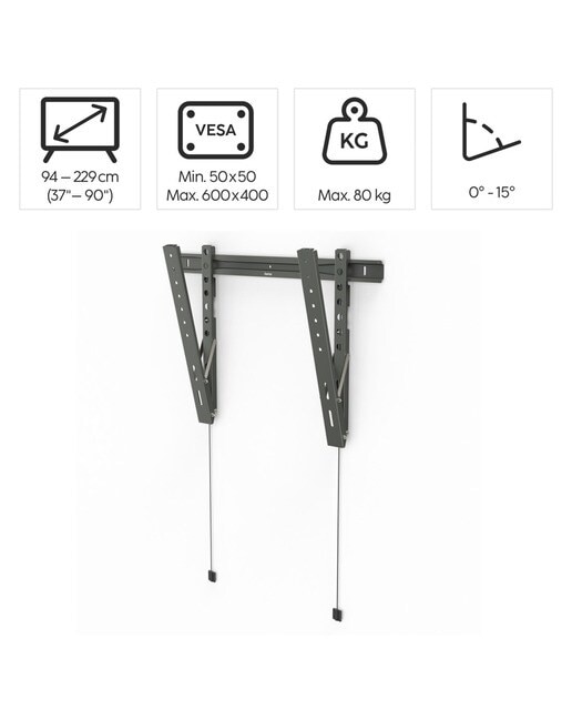 Soporte de pared inclinable Hama Extra Slim para TV 37" a 90" Antracita Antracita-2