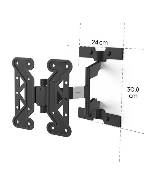 Soporte de pared Hama Fullmotion 2 Brazos Extra Slim para TV 19" a 48" Negro Negro-2