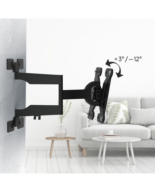 Soporte de pared Hama Fullmotion 2 Brazos Extra Slim para TV 19" a 48" Negro Negro-4