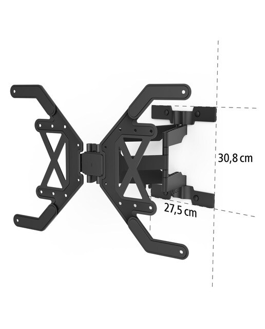 Soporte de pared Hama Fullmotion 2 Brazos Extra Slim para TV 37" a 90" Negro Negro-2