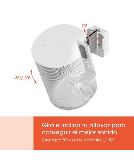 Soporte de pared Vogel's SWM 4111W para altavoz Sonos Era 100 Blanco Blanco-8