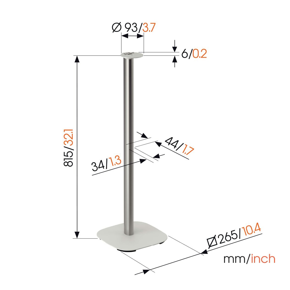 Soporte de suelo Vogel's SFS 4113W para altavoz Sonos Era 100 Blanco Blanco-2