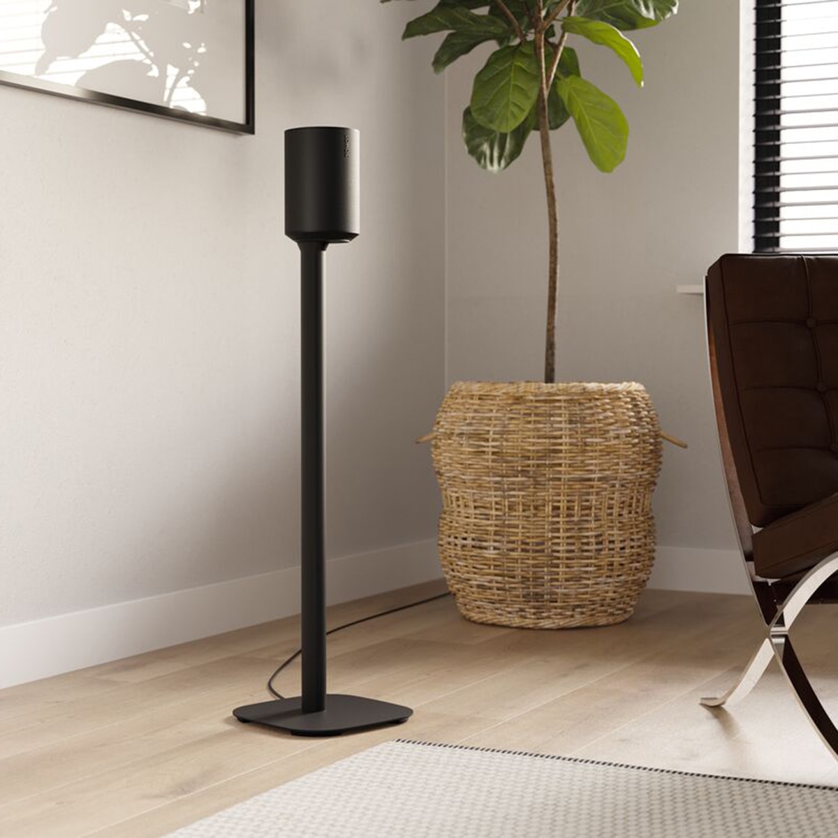 Soporte de suelo Vogel's SFS 4113W para altavoz Sonos Era 100 Blanco Blanco-4