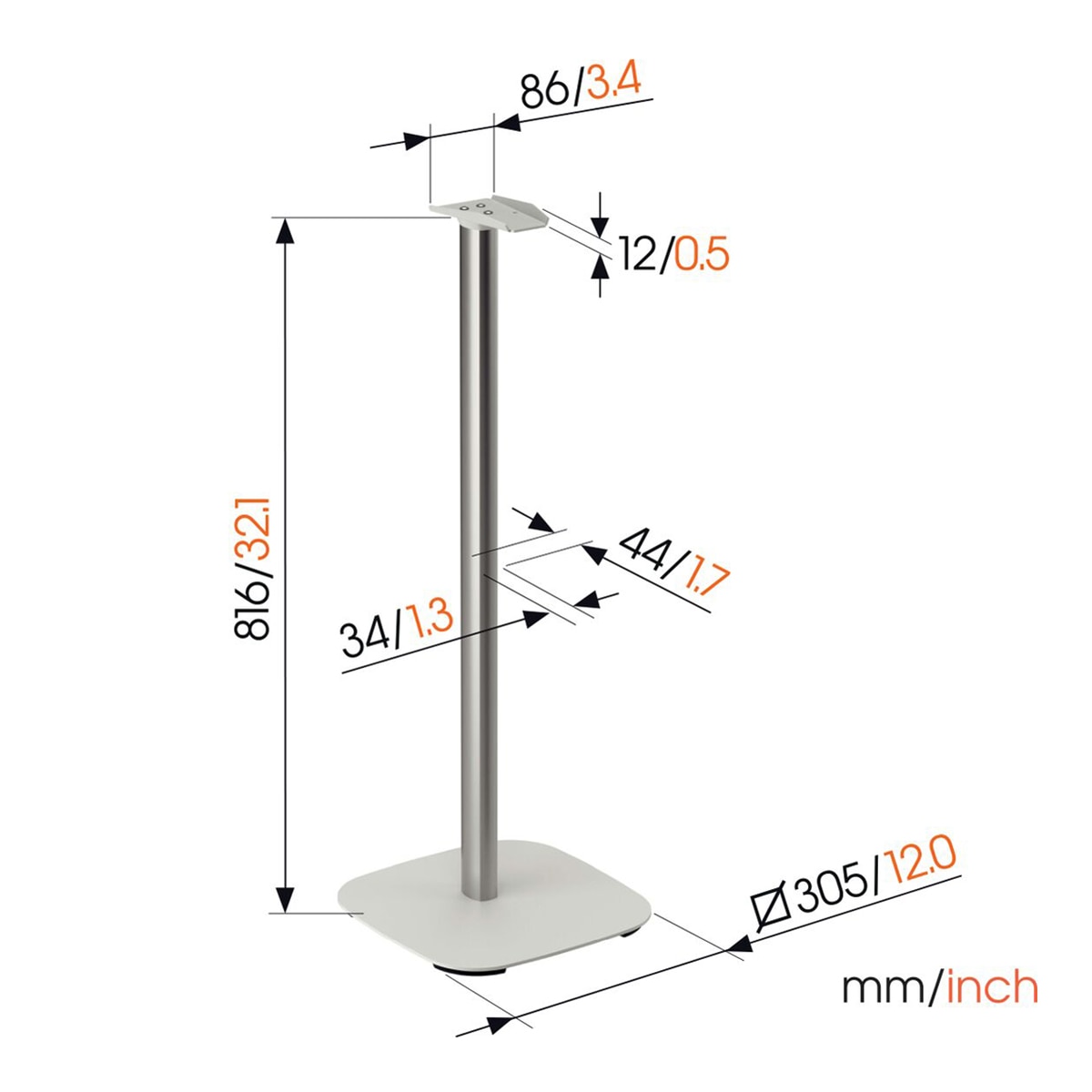 Soporte de suelo Vogel's SFS 4133W para altavoz Sonos Era 300 Blanco Blanco-2