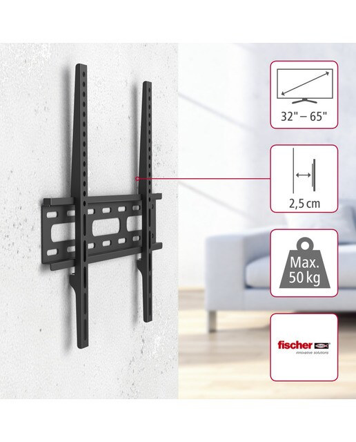 Soporte de pared fijo Hama 00220807 para TV de 32" a 75" Negro-4