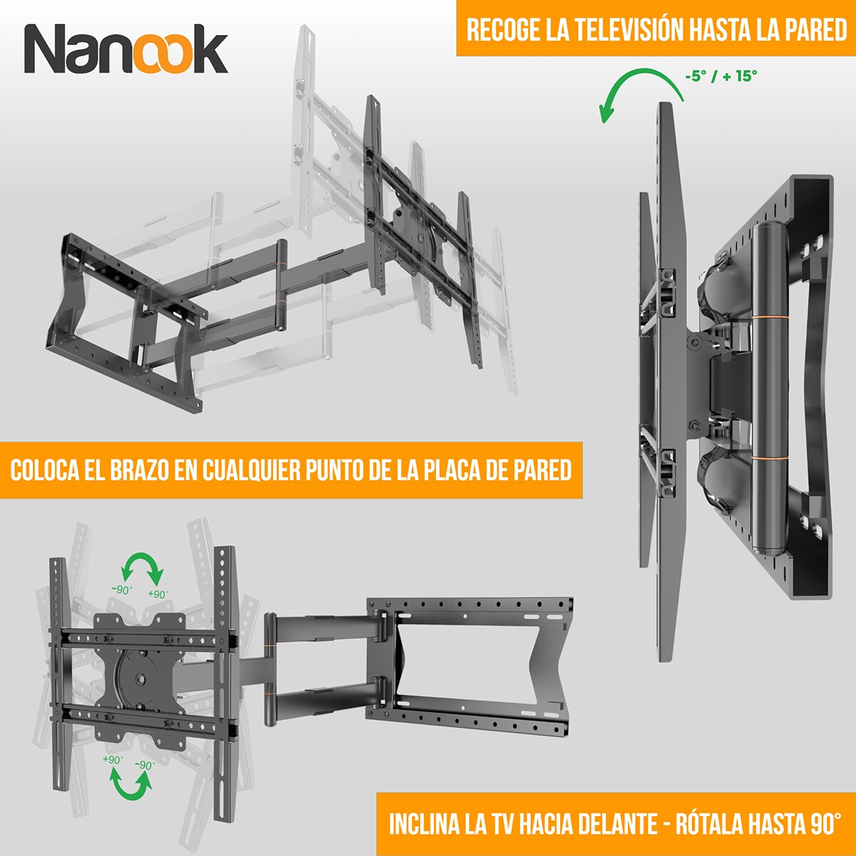 Suporte de Parede Nanook 2100 para TV's de 42" a 75" Preto-5