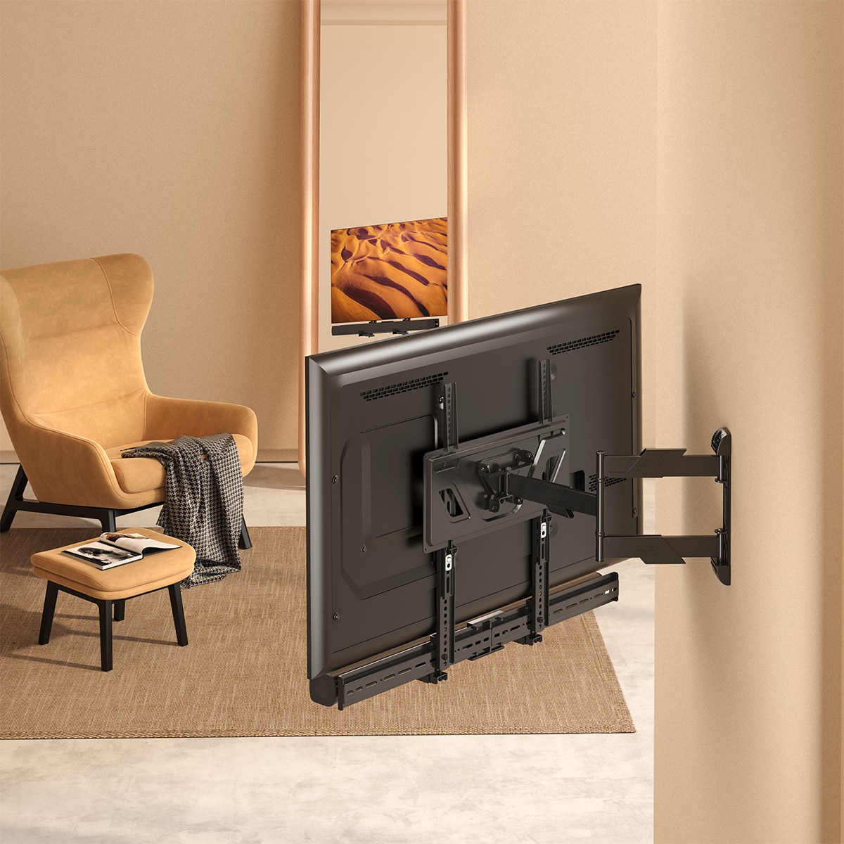 Soporte de pared para barra de sonido Fonestar SBAR-800 Negro-6