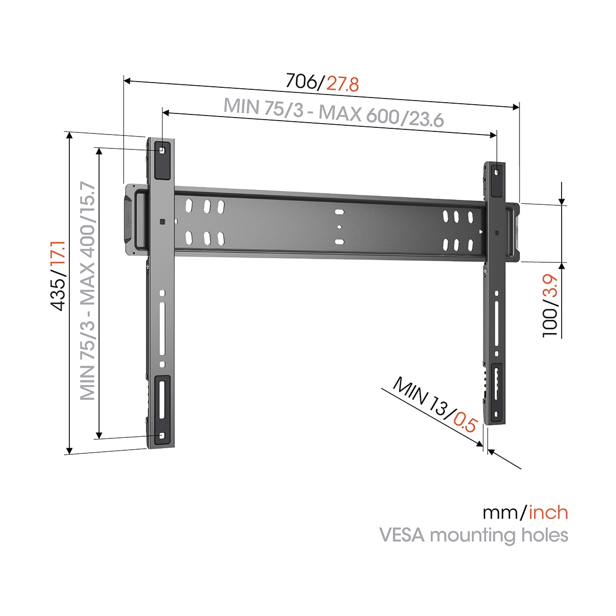 Soporte de pared Vogel's TVM 5705 para TV hasta 110" Negro-2
