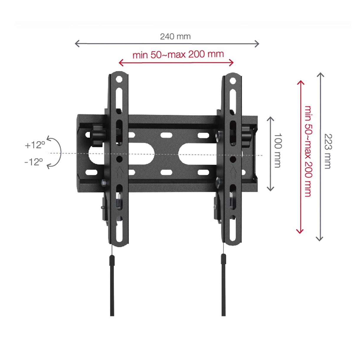 Soporte de TV inclinable de pared FONESTAR TILT-022BA para TVs de 23" a 55" Negro-8
