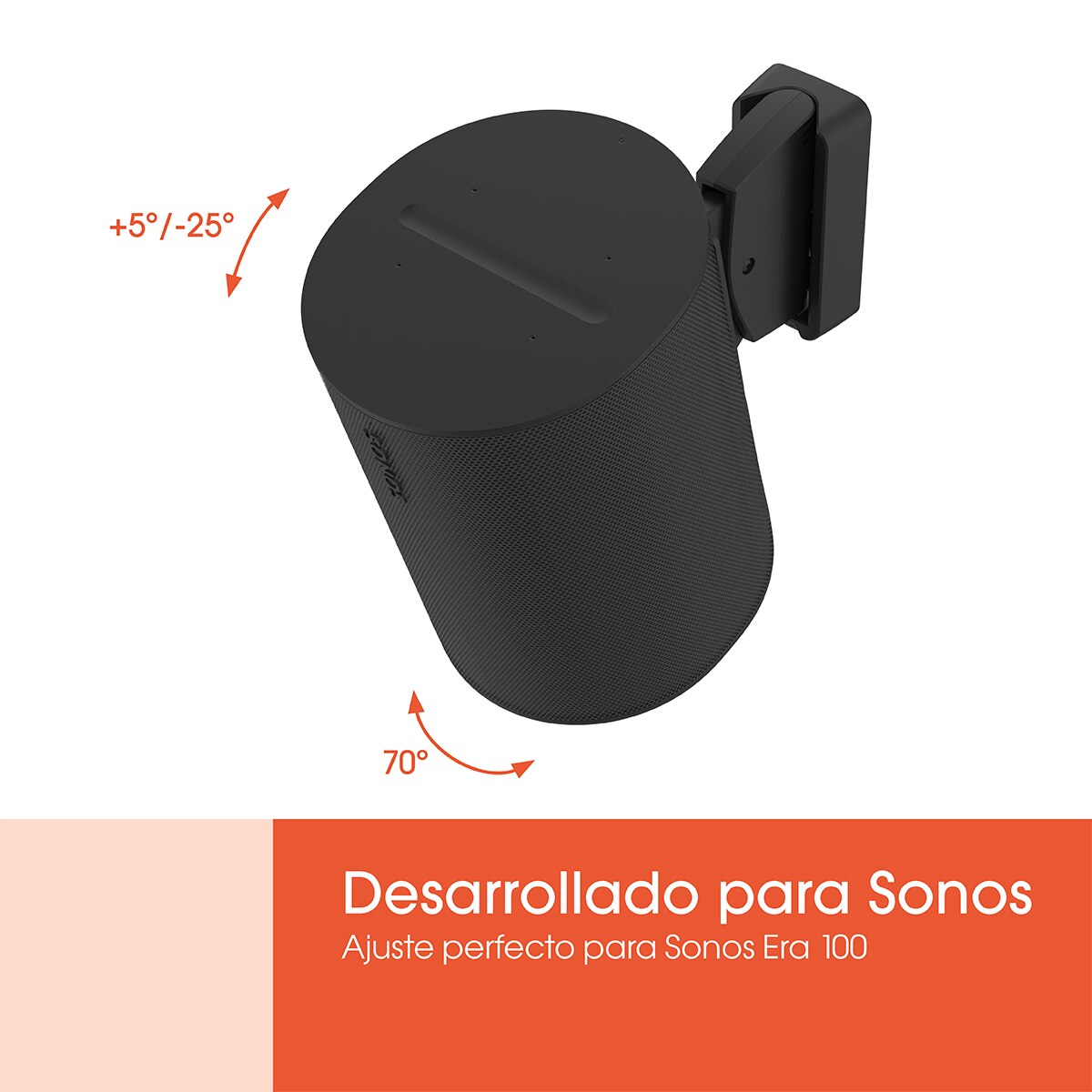 Soporte de pared Vogel's para altavoz Sonos Era 100 - Negro Negro-2
