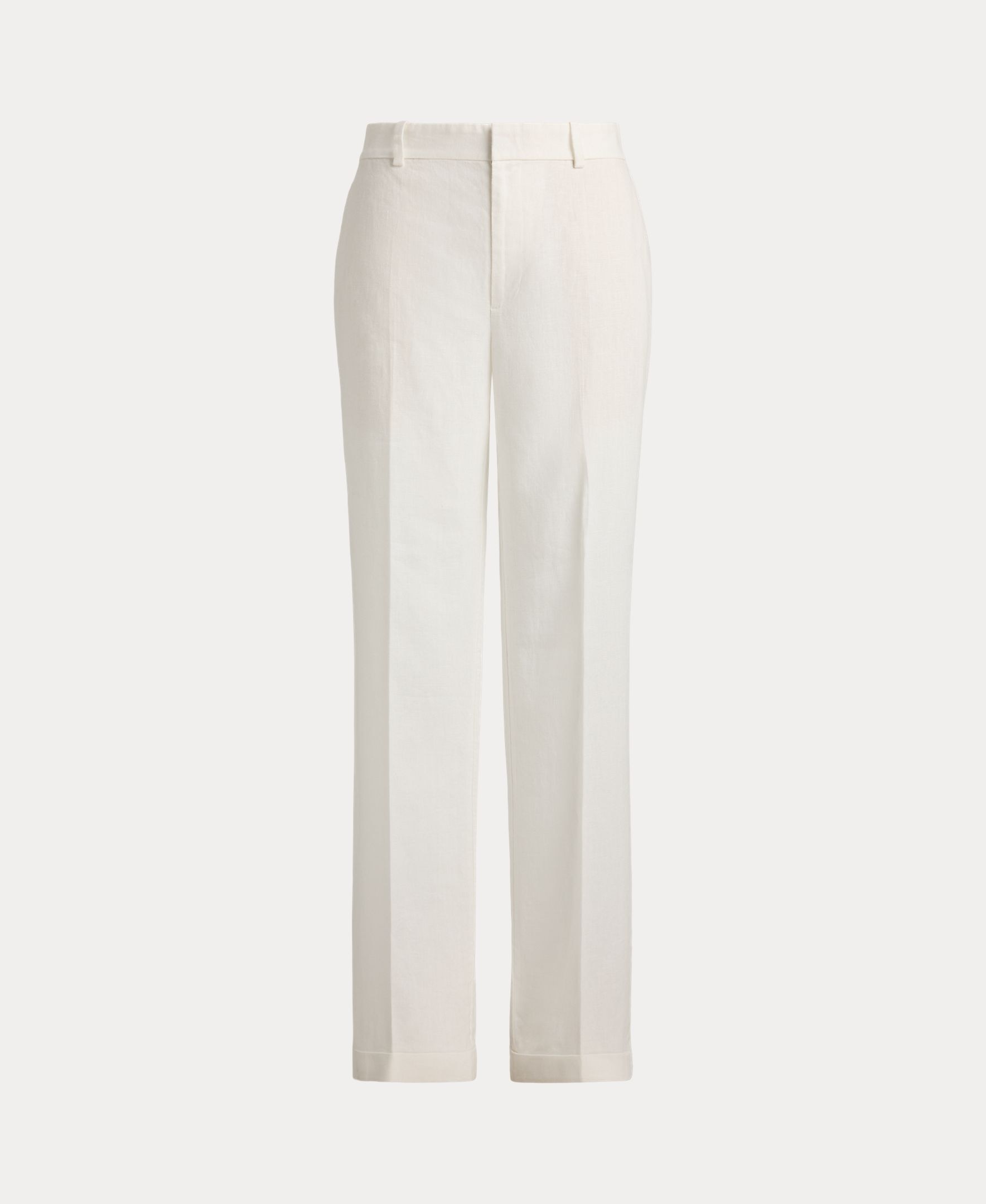 Calças Chino Regular de Linho Branco-marfim-6