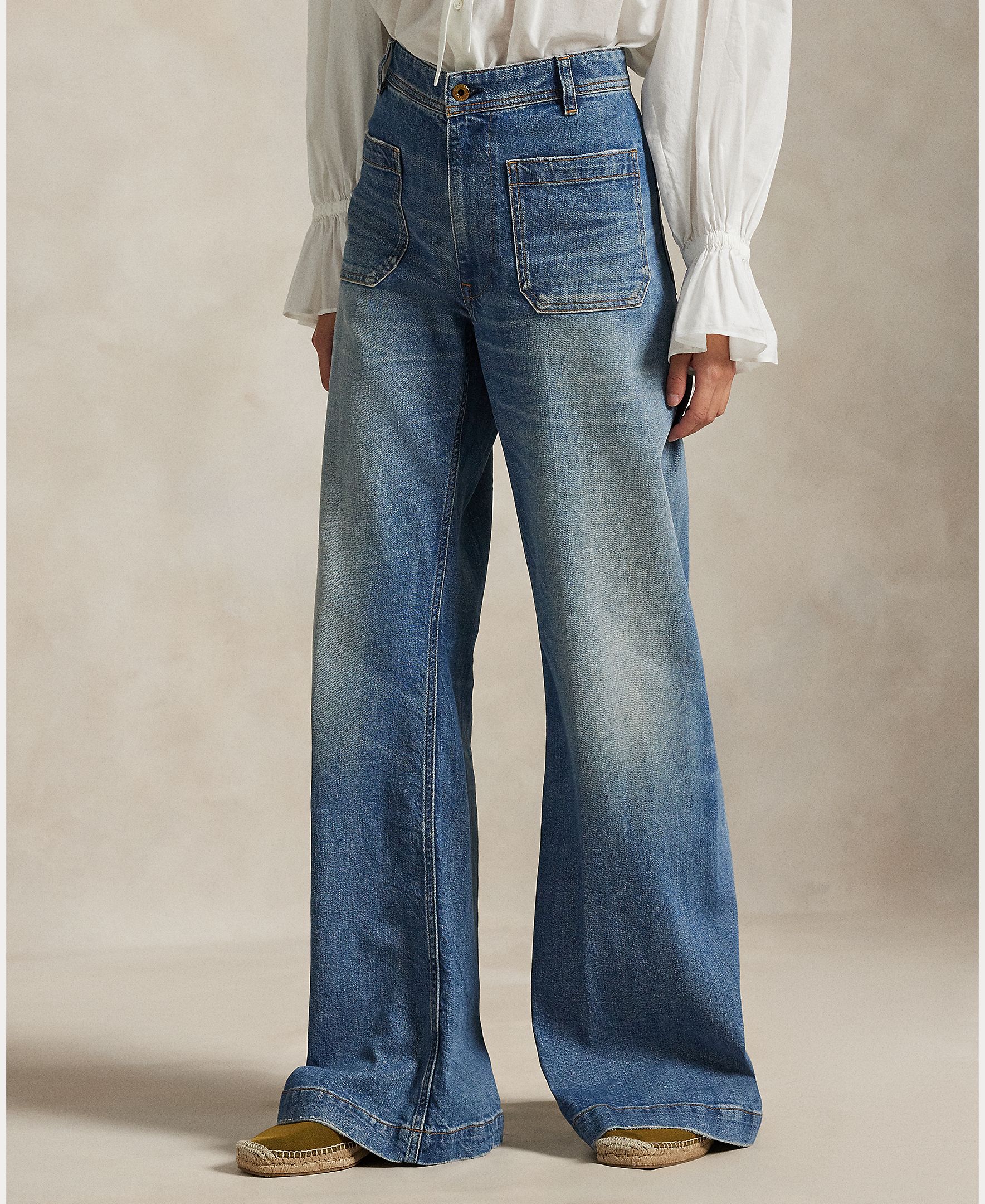 Jeans Largas Beaton de Algodão e Elástico Azul-índigo-3