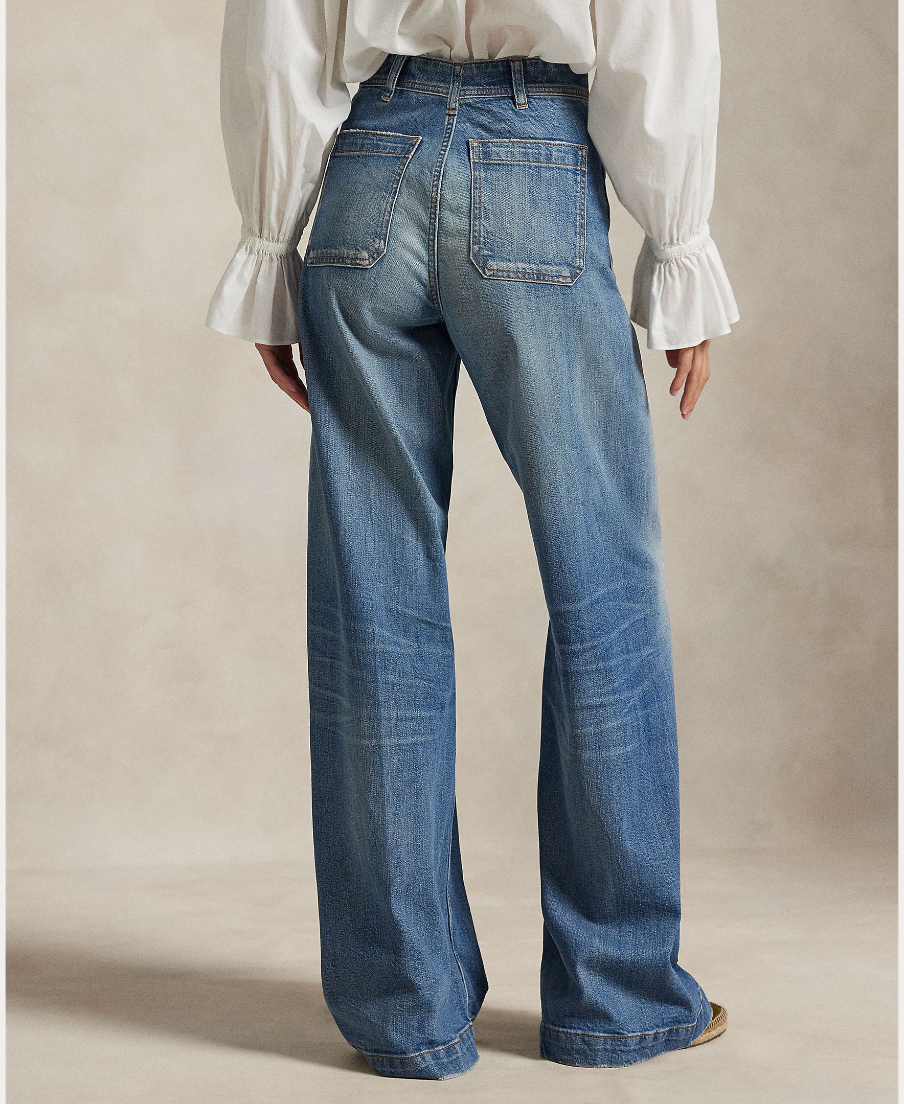 Jeans Largas Beaton de Algodão e Elástico Azul-índigo-4