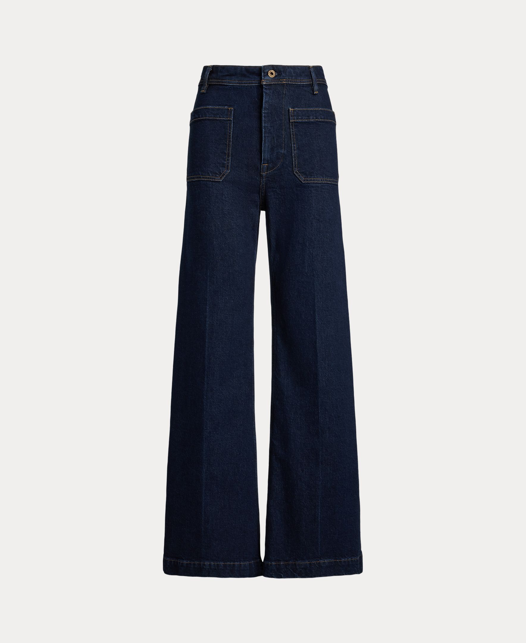 Jeans à Boca de Sino com Cintura Subida Azul-marinho-7
