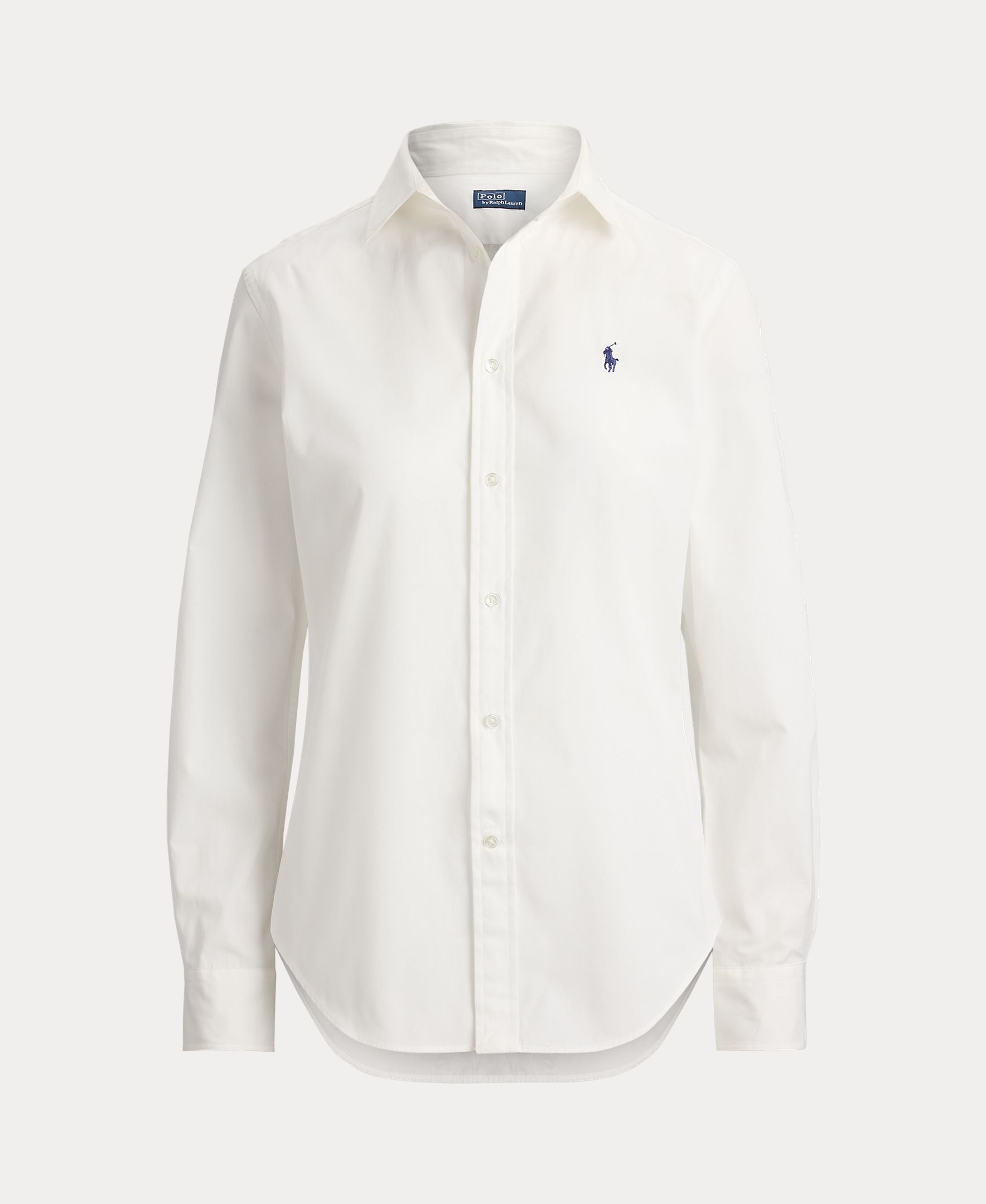 Camisa Básica com Logótipo em Contrate Branco-5
