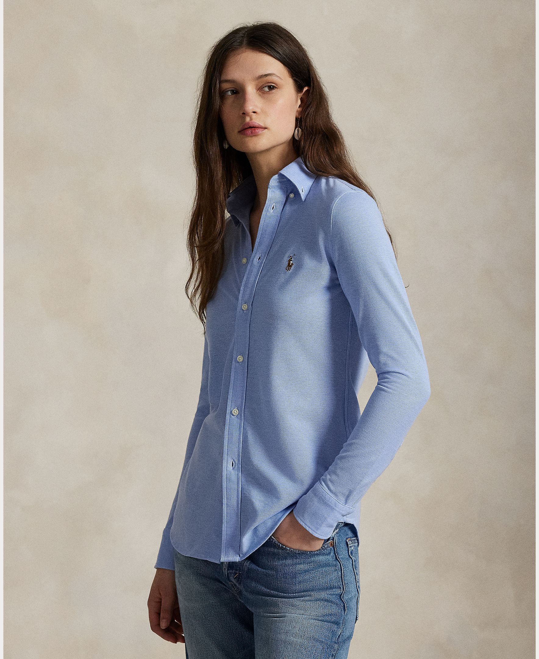 Camisa Básica com Logótipo Azul-1