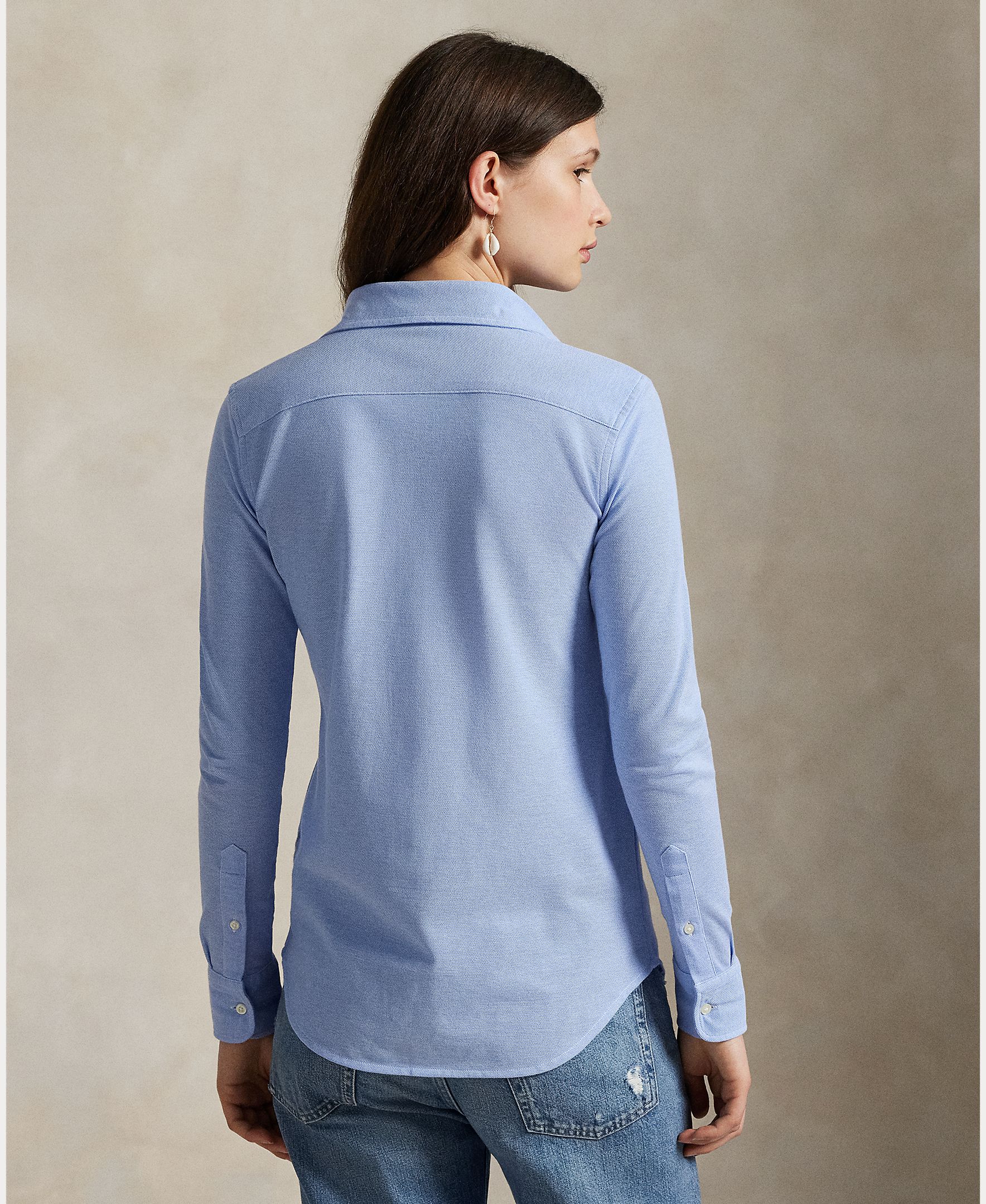 Camisa Básica com Logótipo Azul-3
