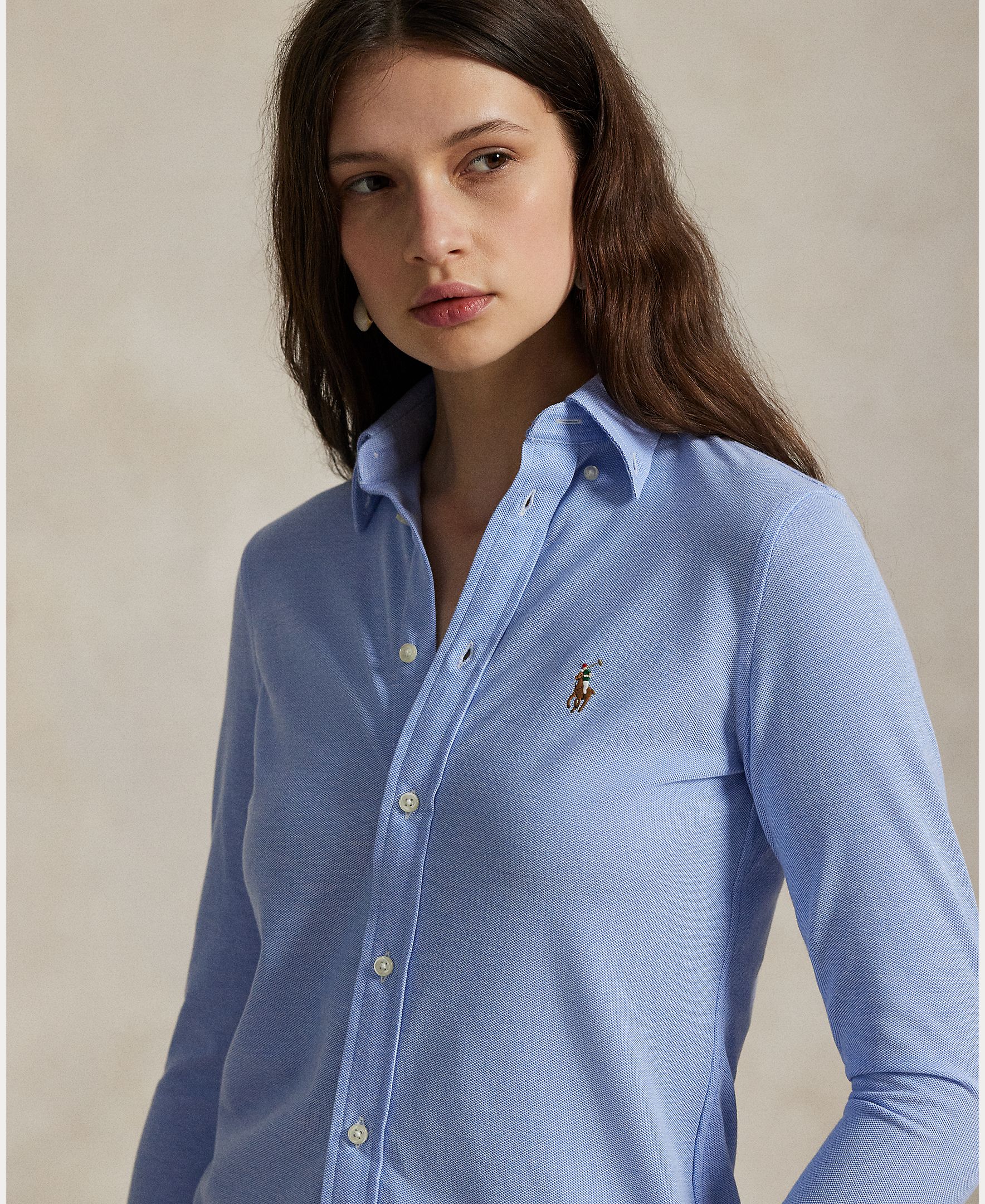 Camisa Básica com Logótipo Azul-4
