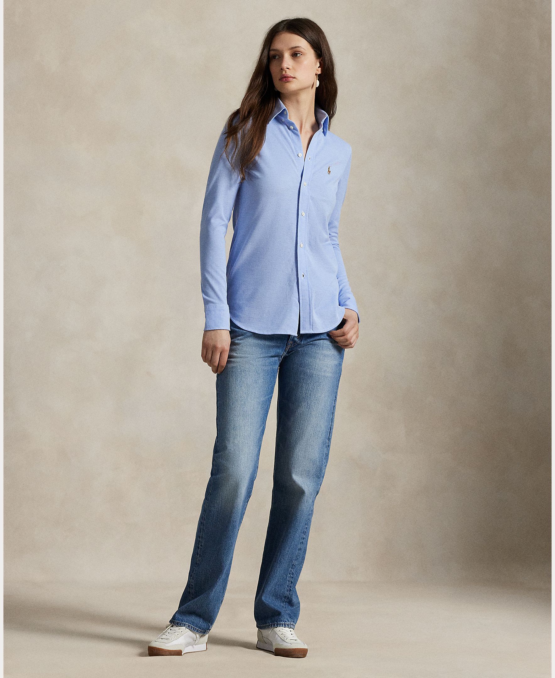 Camisa Básica com Logótipo Azul-6
