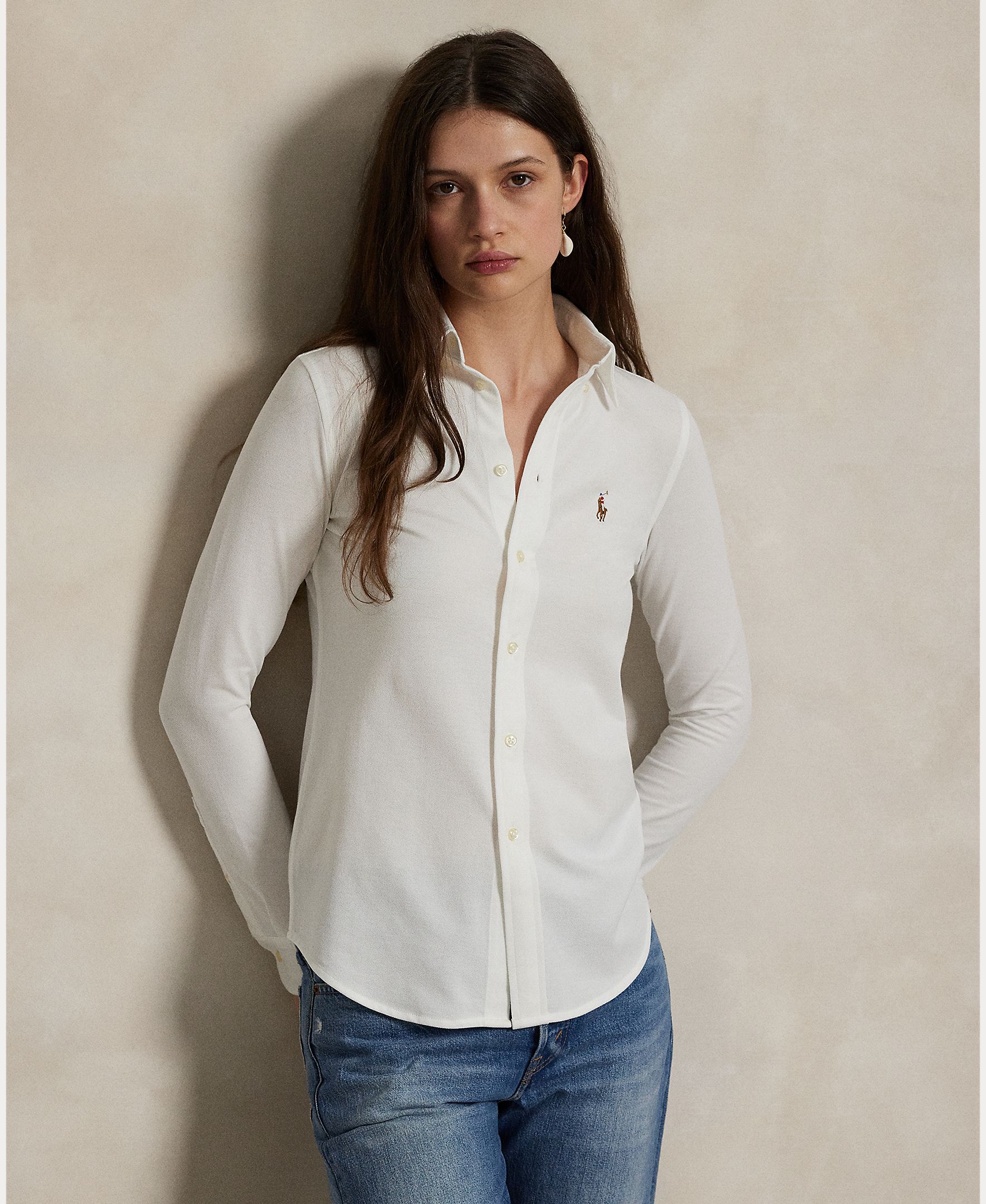 Camisa básica de mujer con logo - Polo Ralph Lauren - Blanco Blanco-1