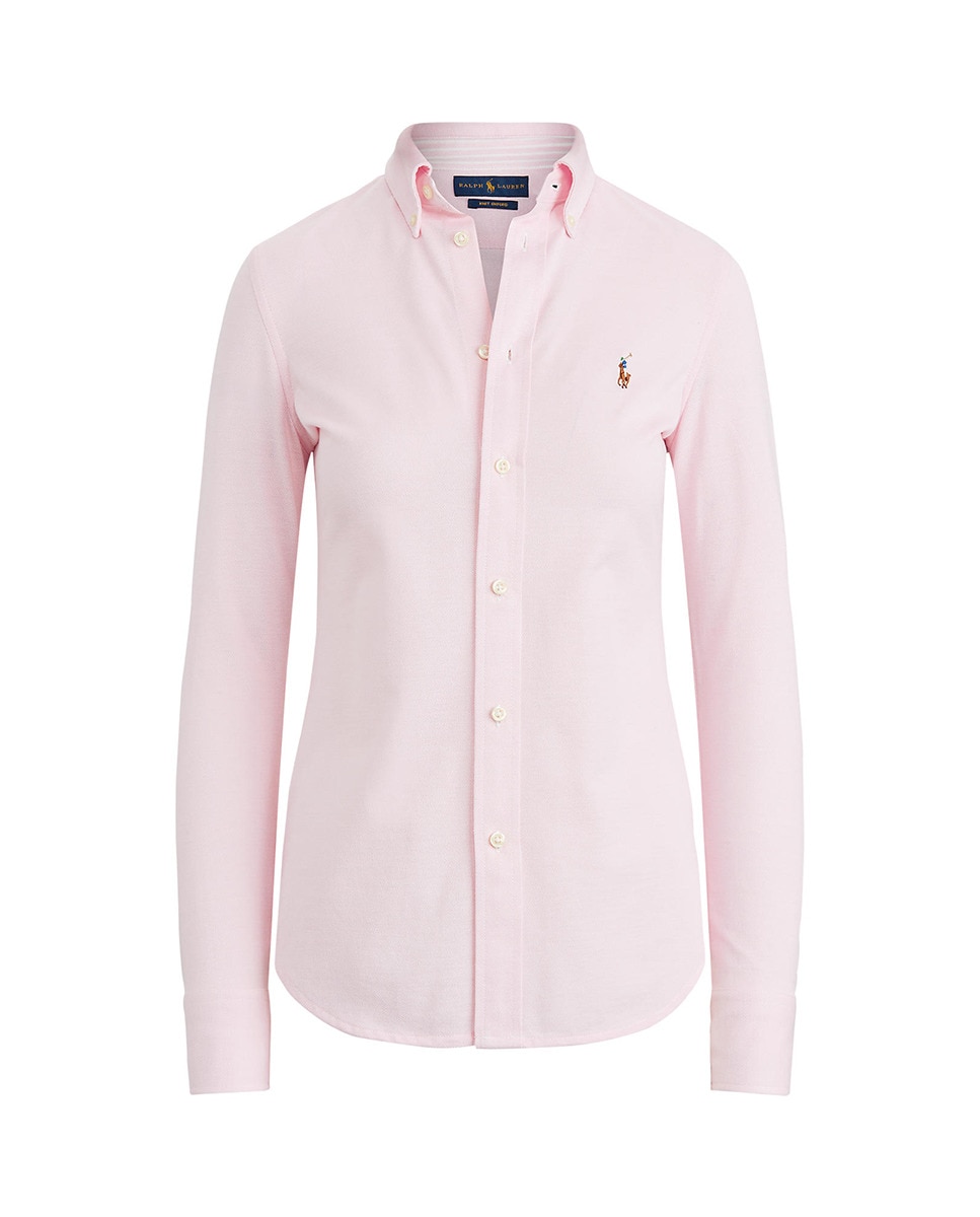 Camisa Oxford de algodão tecido Rosa-5