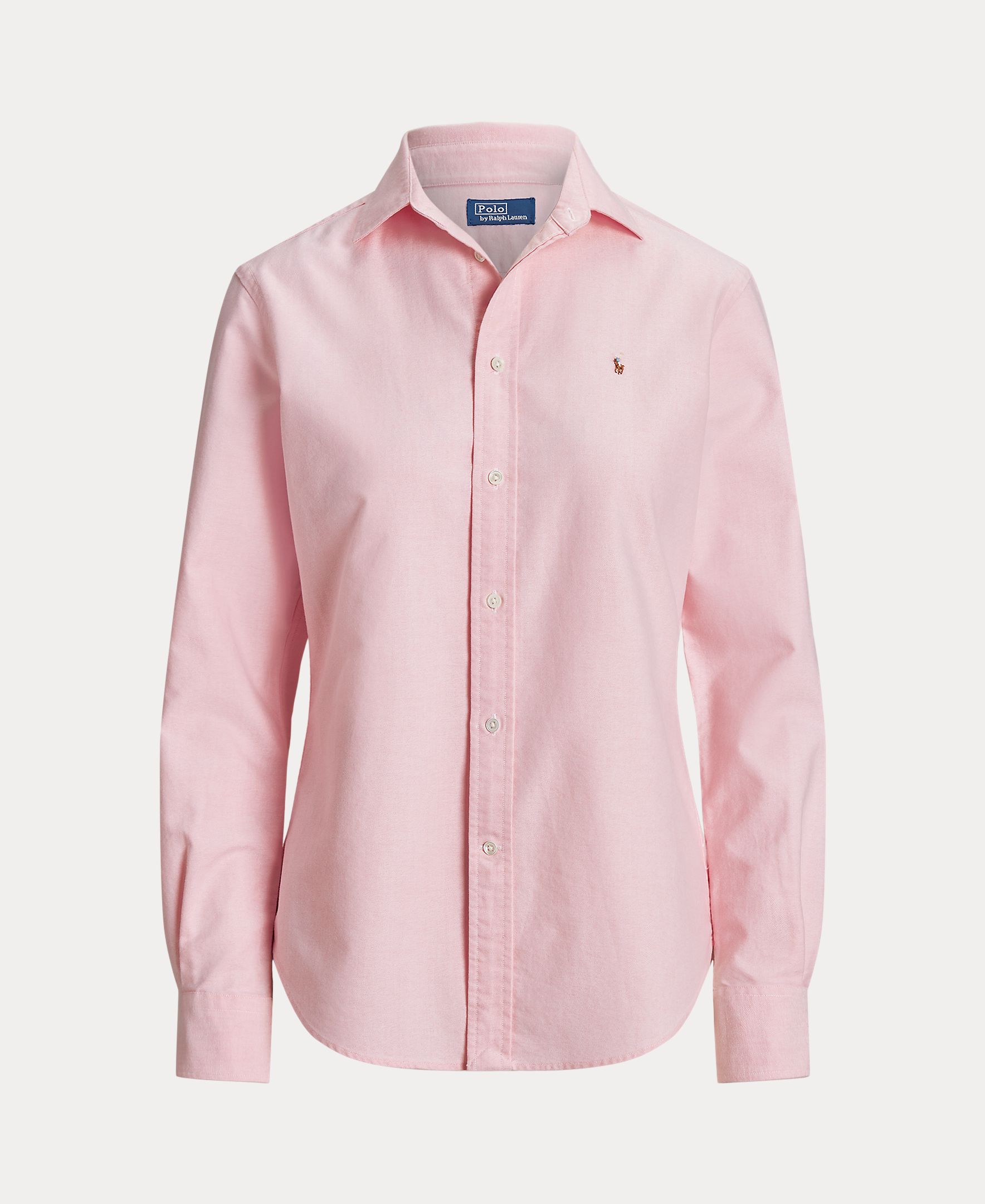 Camisa de algodão com manga comprida Rosa-5