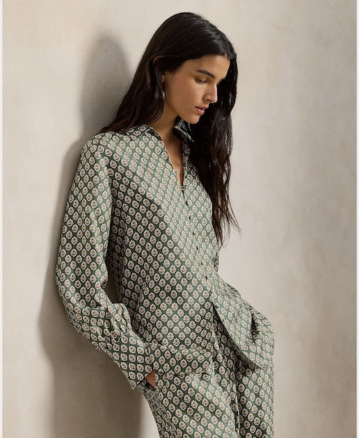 Imagem 0 de Camisa de Seda Estampada