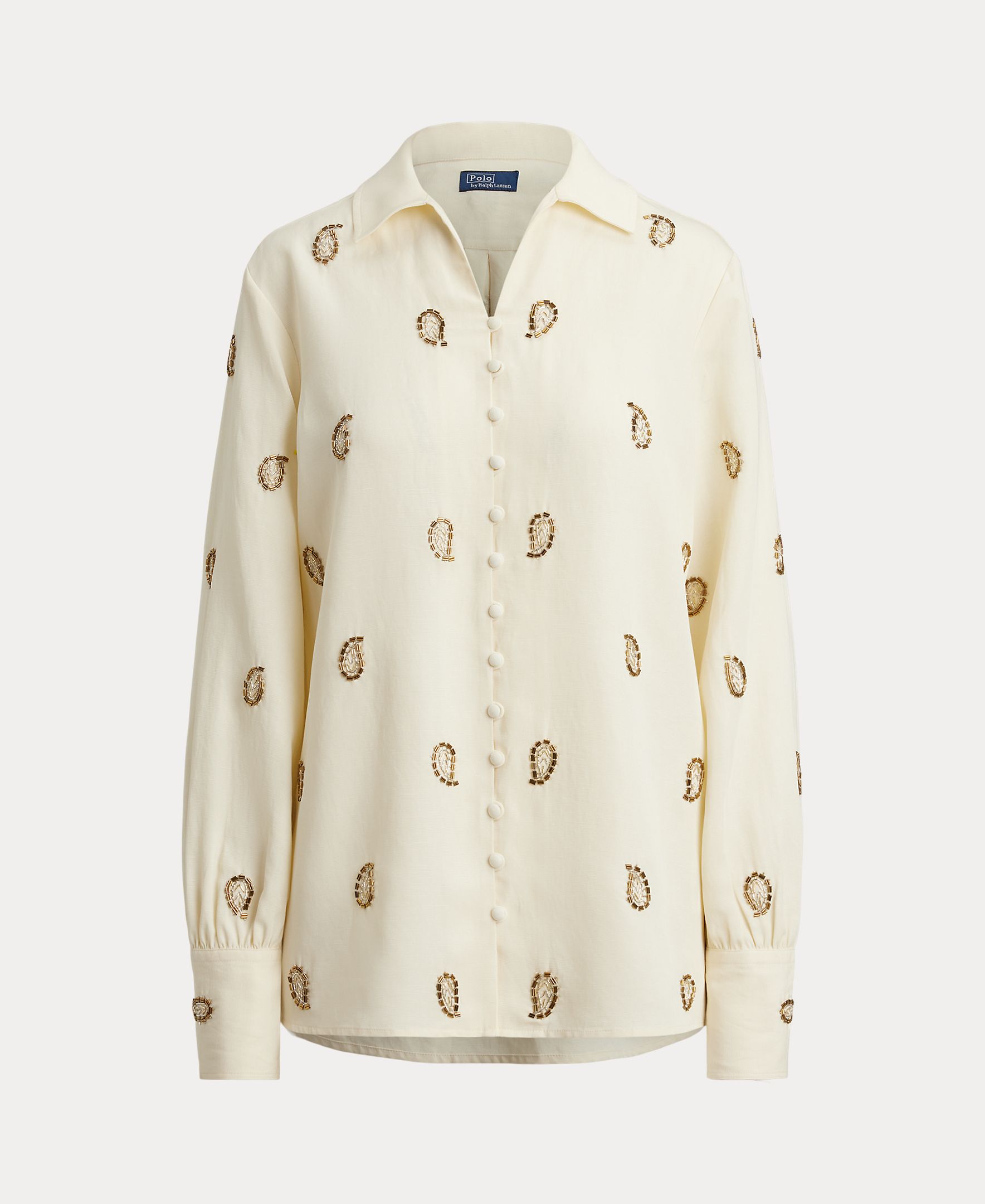 Camisa Folgada com Estampado Natural-5