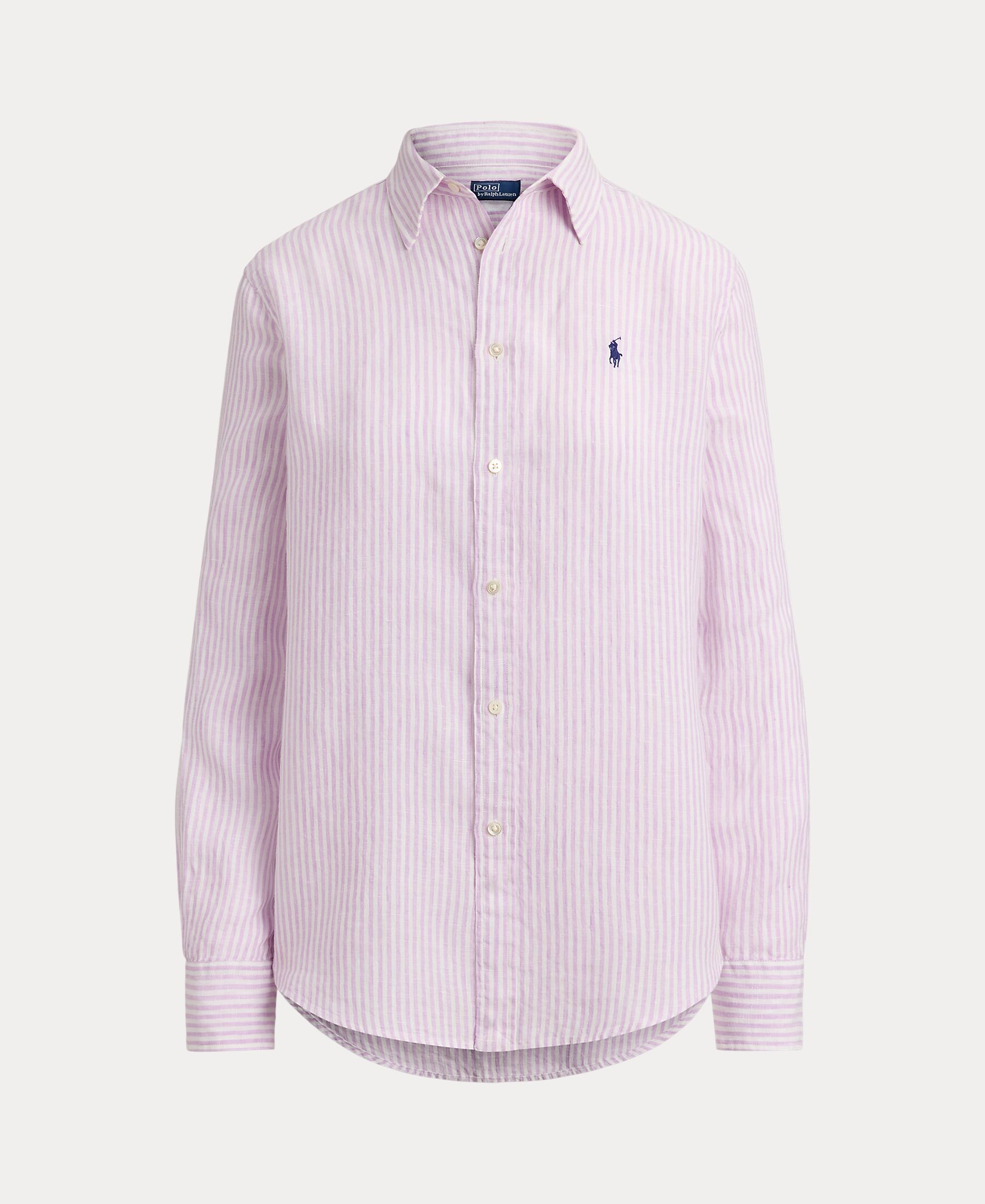 Camisa de Linho com Cavalo Bordado Lilás-4