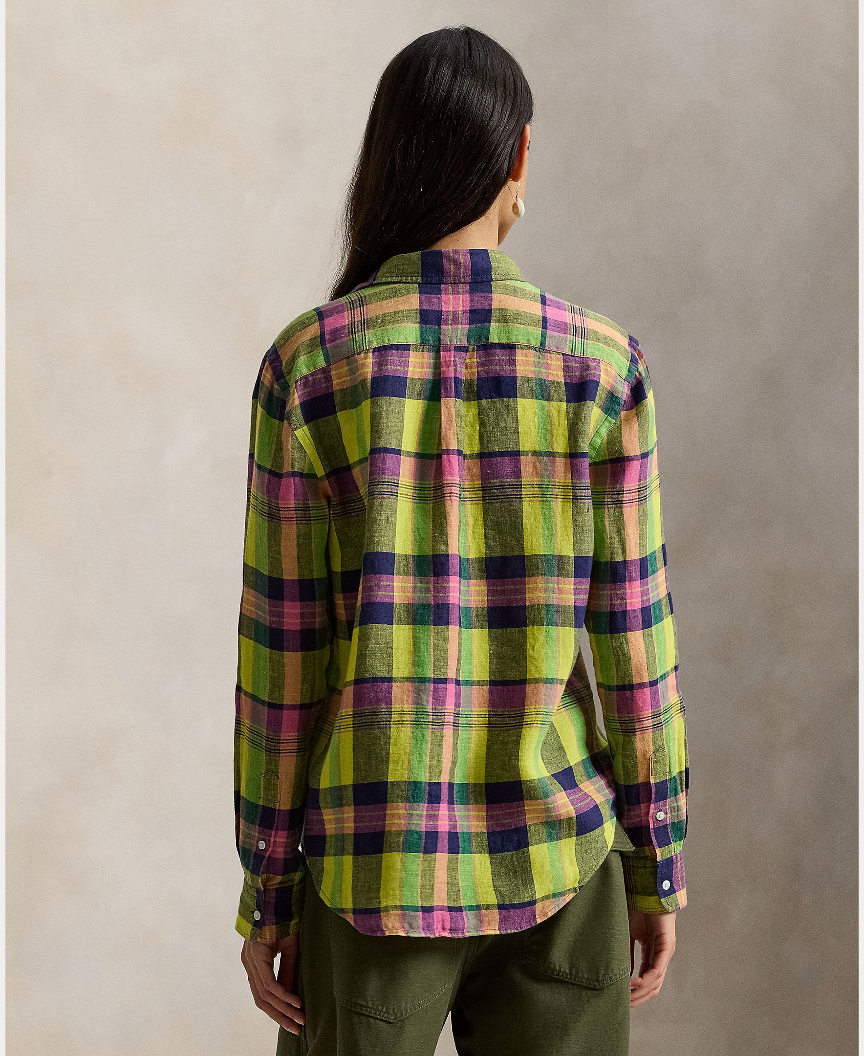 Camisa de Linho com Estampado Pistácio-2