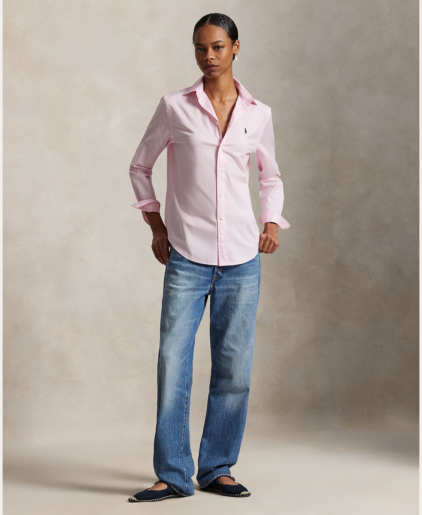 Camisa Oxford de Algodão Classic Fit Rosa-claro-5