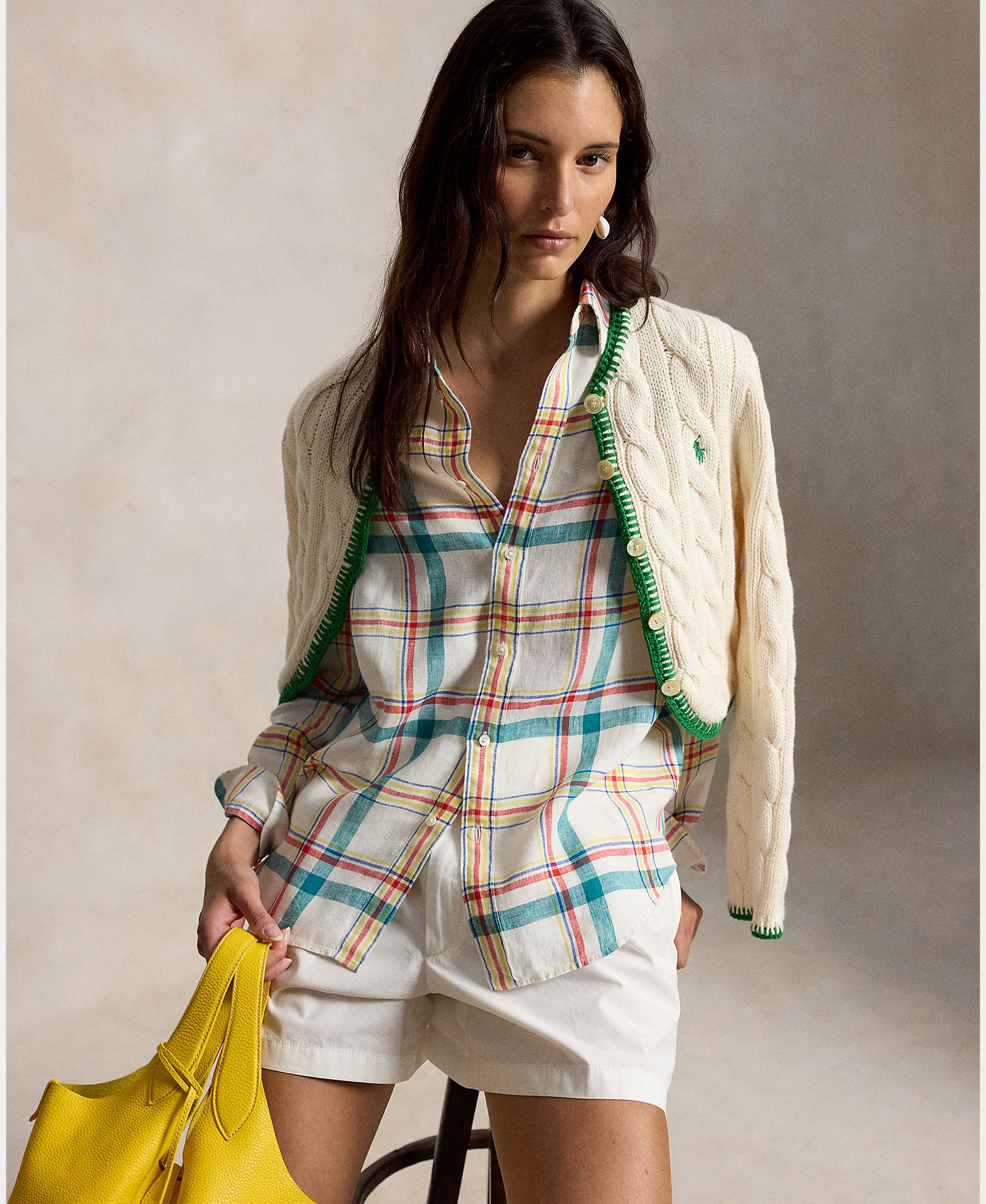 Imagem 0 de Camisa de linho de mulher com manga comprida