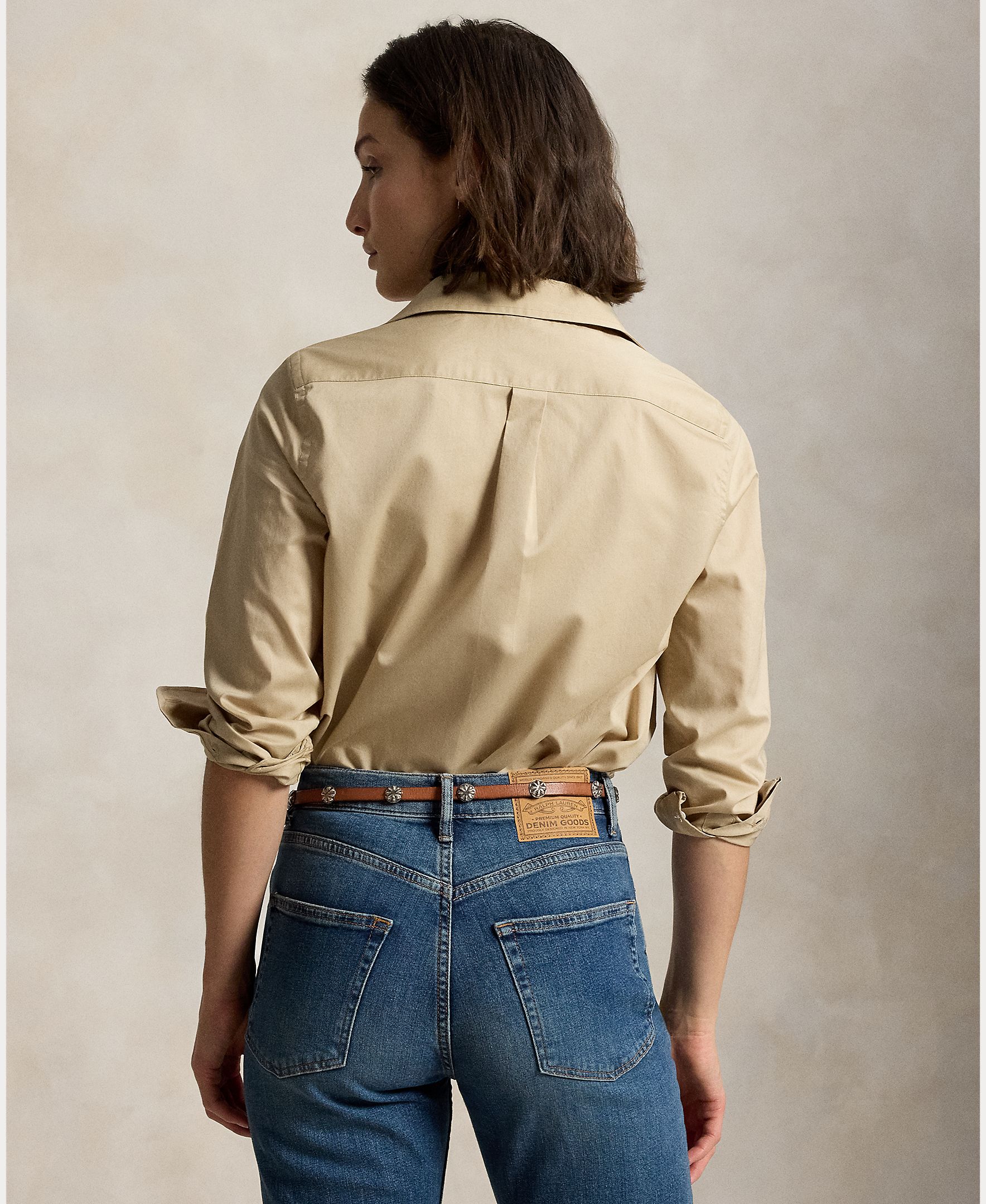Camisa Oxford de Algodão Classic Fit Camel-3