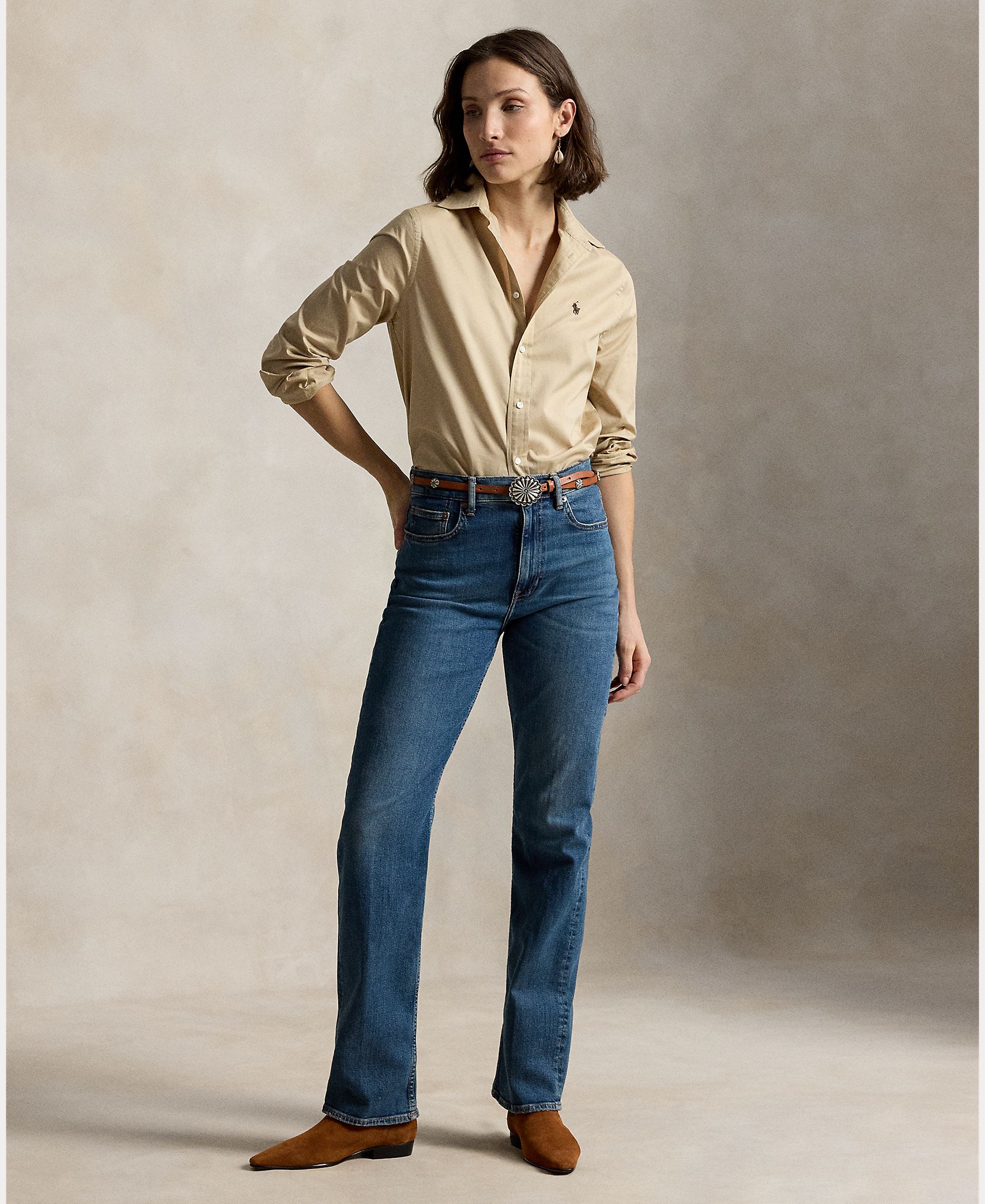 Camisa Oxford de Algodão Classic Fit Camel-7