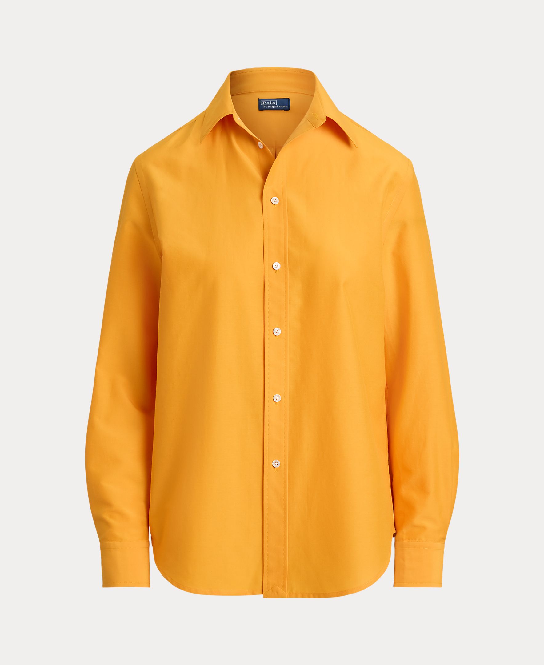 Camisa de Algodão e Seda Laranja-6