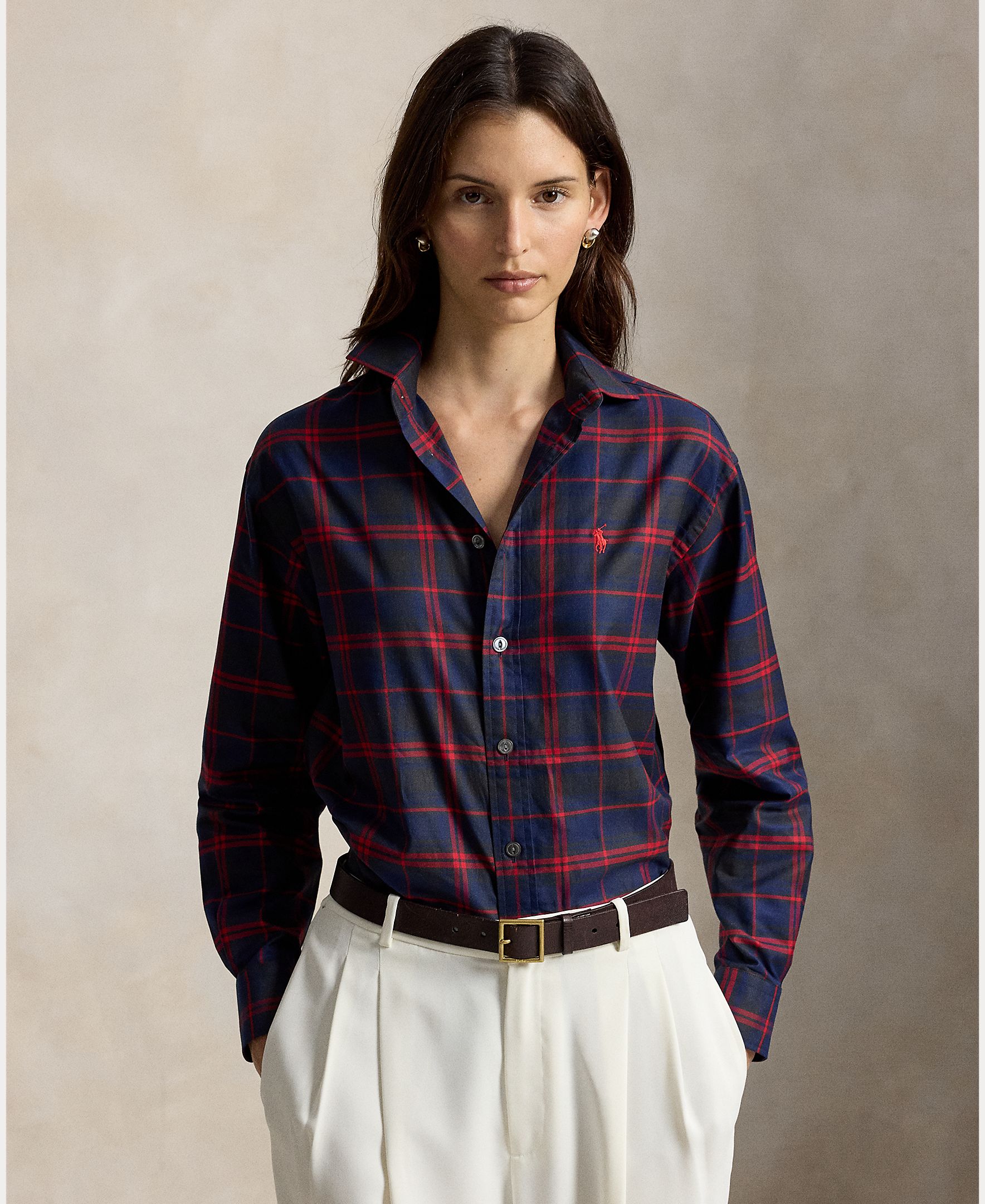 Camisa de mujer de algodón con cuadros - Polo Ralph Lauren - Multicolor Multicolor-1
