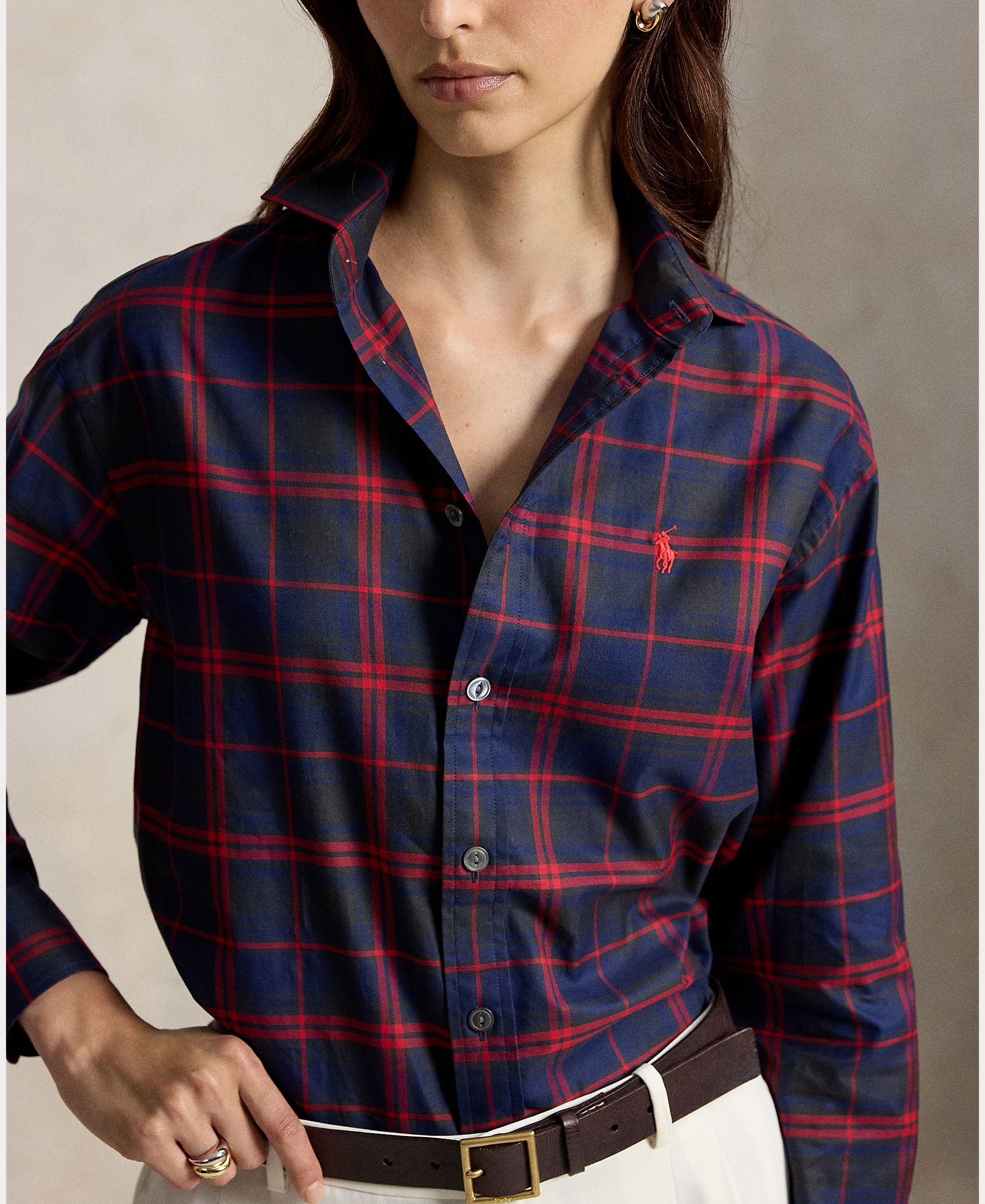 Camisa de mujer de algodón con cuadros - Polo Ralph Lauren - Multicolor Multicolor-4