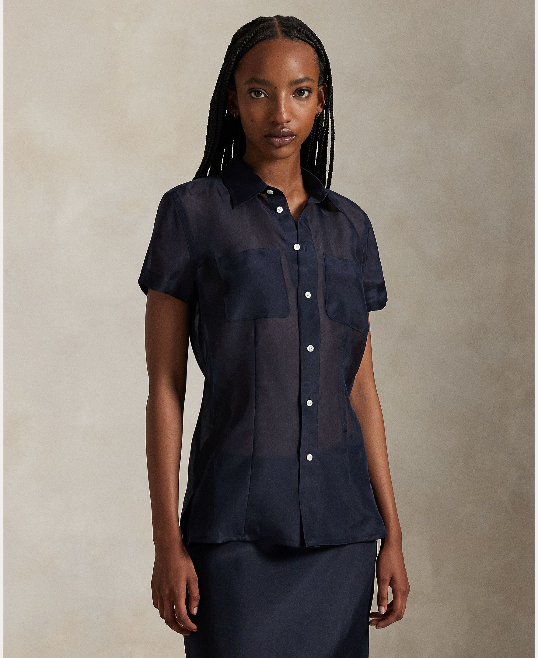 Imagem 0 de Camisa de Seda com Manga Curta