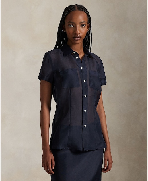 Imagem 0 de Camisa de Seda com Manga Curta