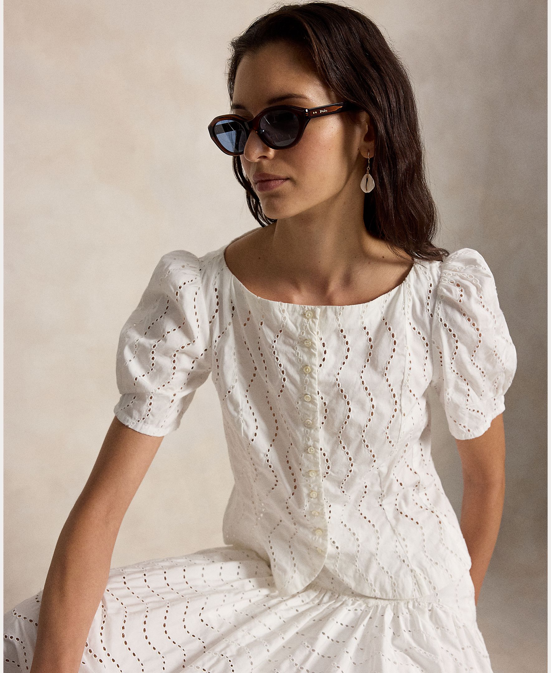 Imagem 0 de Blusa de Algodão com Ombros Caídos