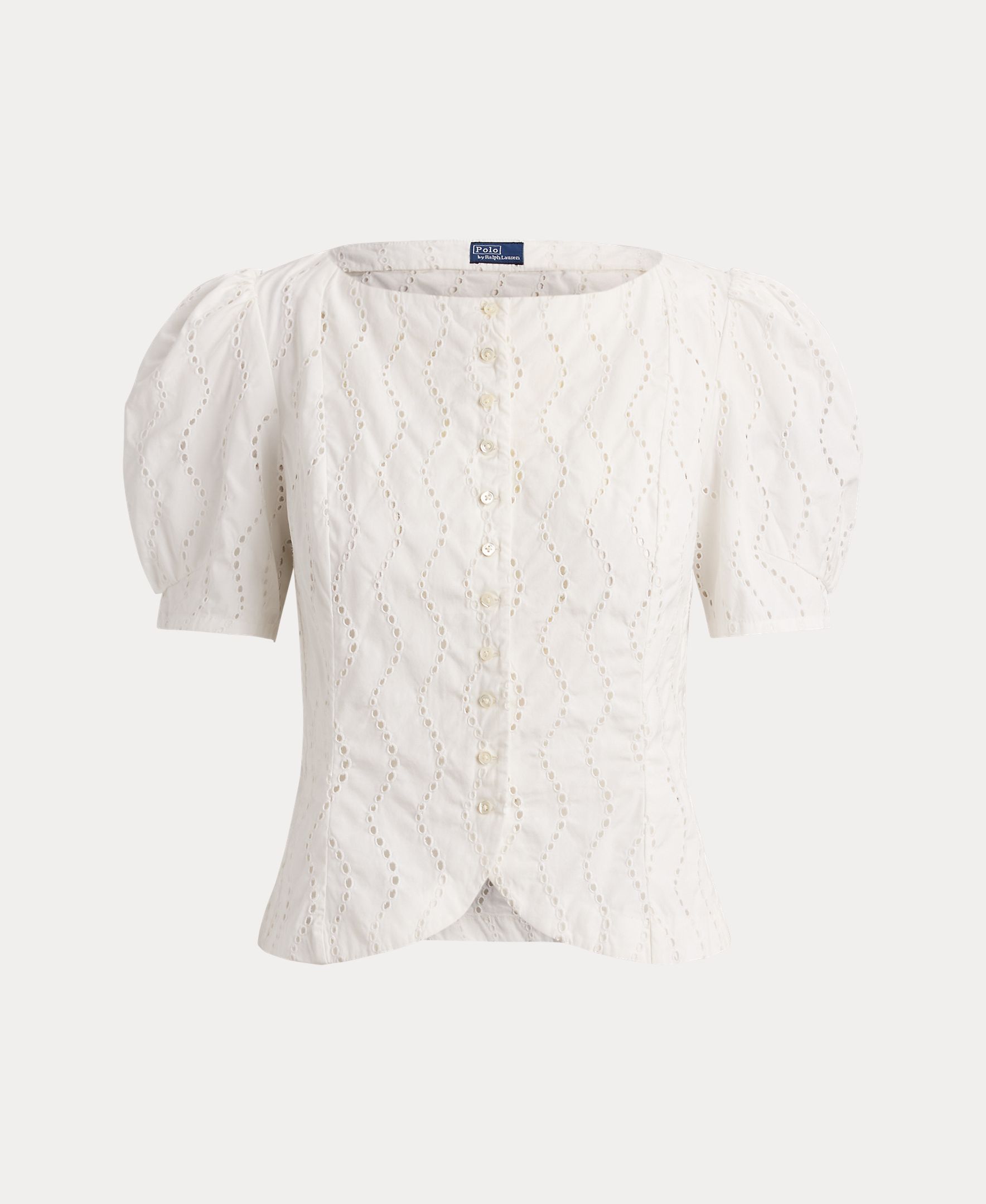 Blusa de Algodão com Ombros Caídos Branco-6