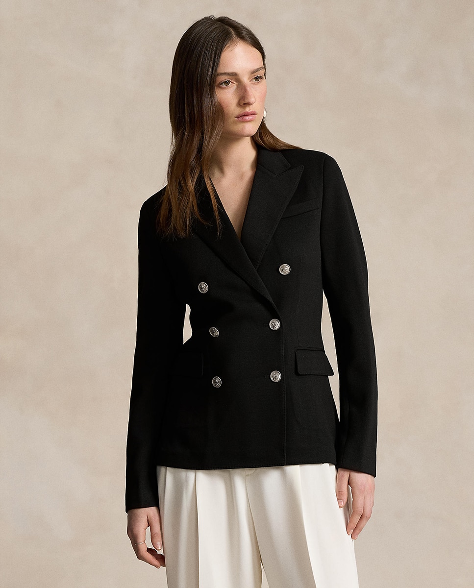 Blazer com Bolsos e Botões Preto-1