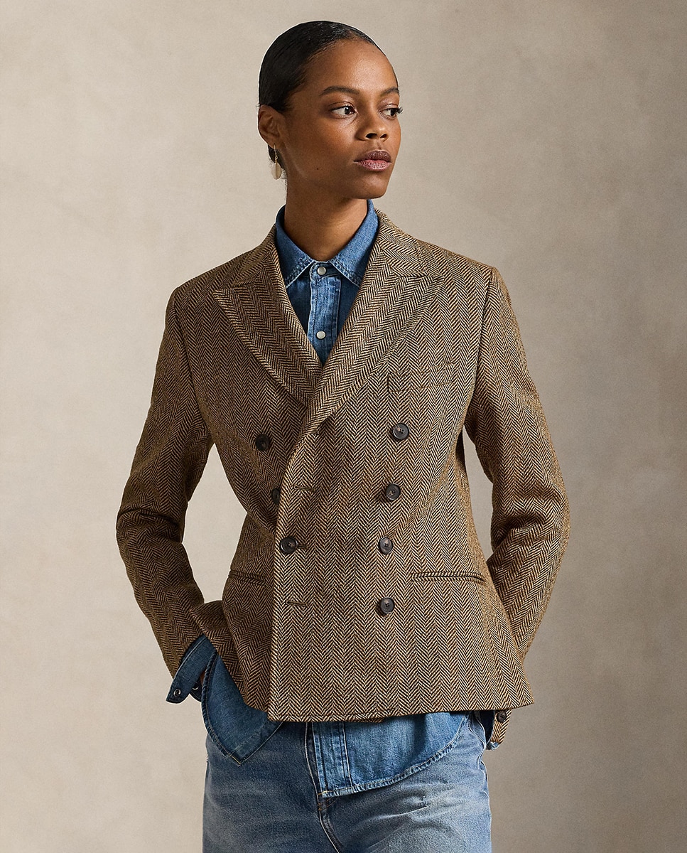 Imagem 0 de Blazer de Padrão Espinha de Peixe com Abotoadura Dupla