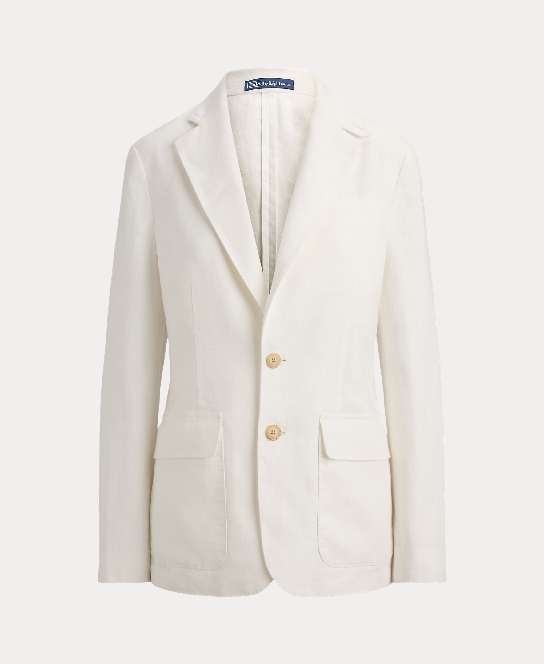 Blazer com Bolsos e em Linho Branco-marfim-7