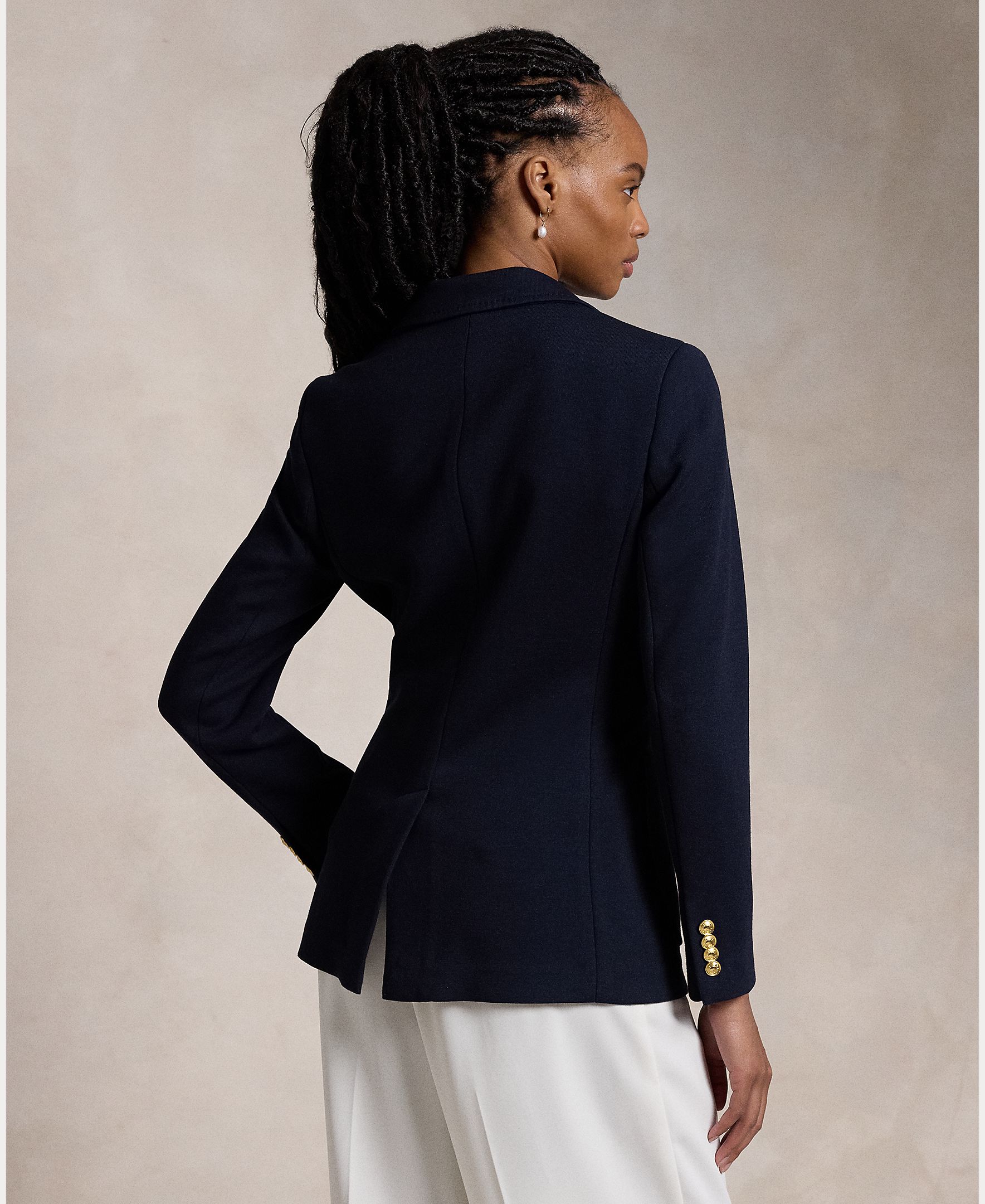 Blazer com Abotoadura Simples e Escudo Azul-marinho-4