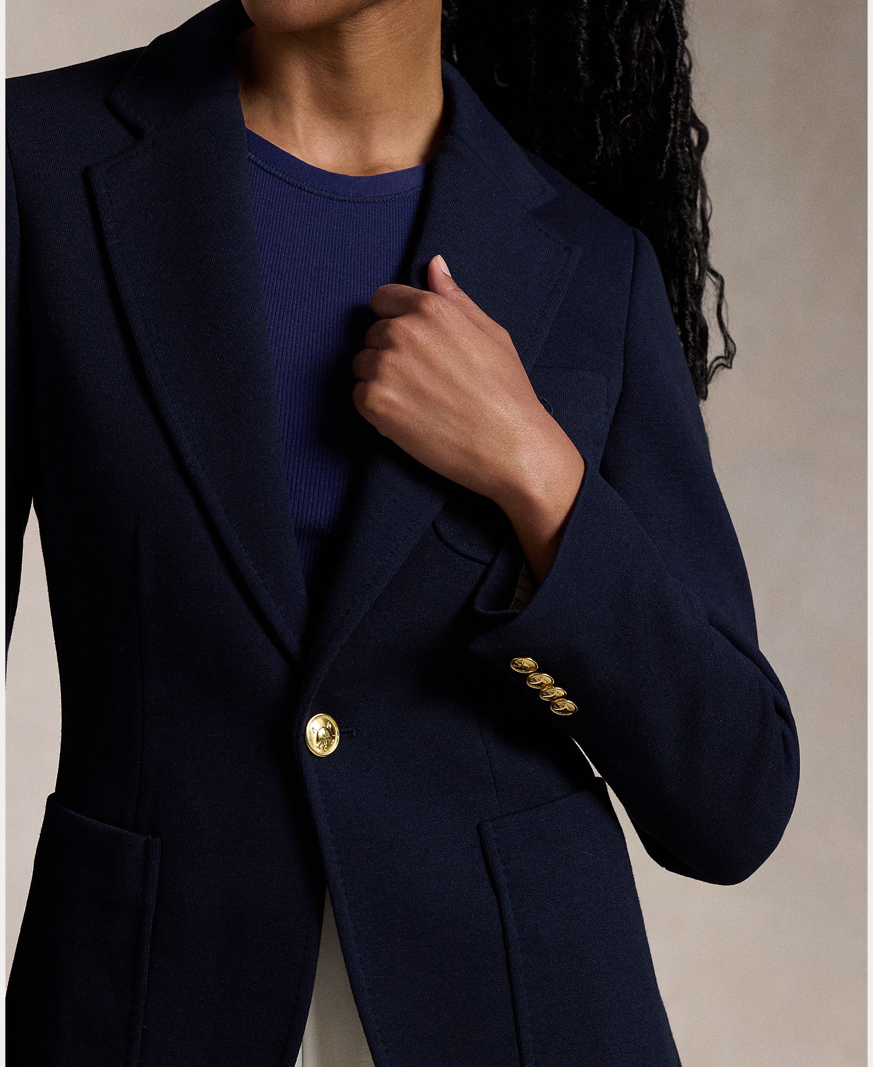 Blazer com Abotoadura Simples e Escudo Azul-marinho-5