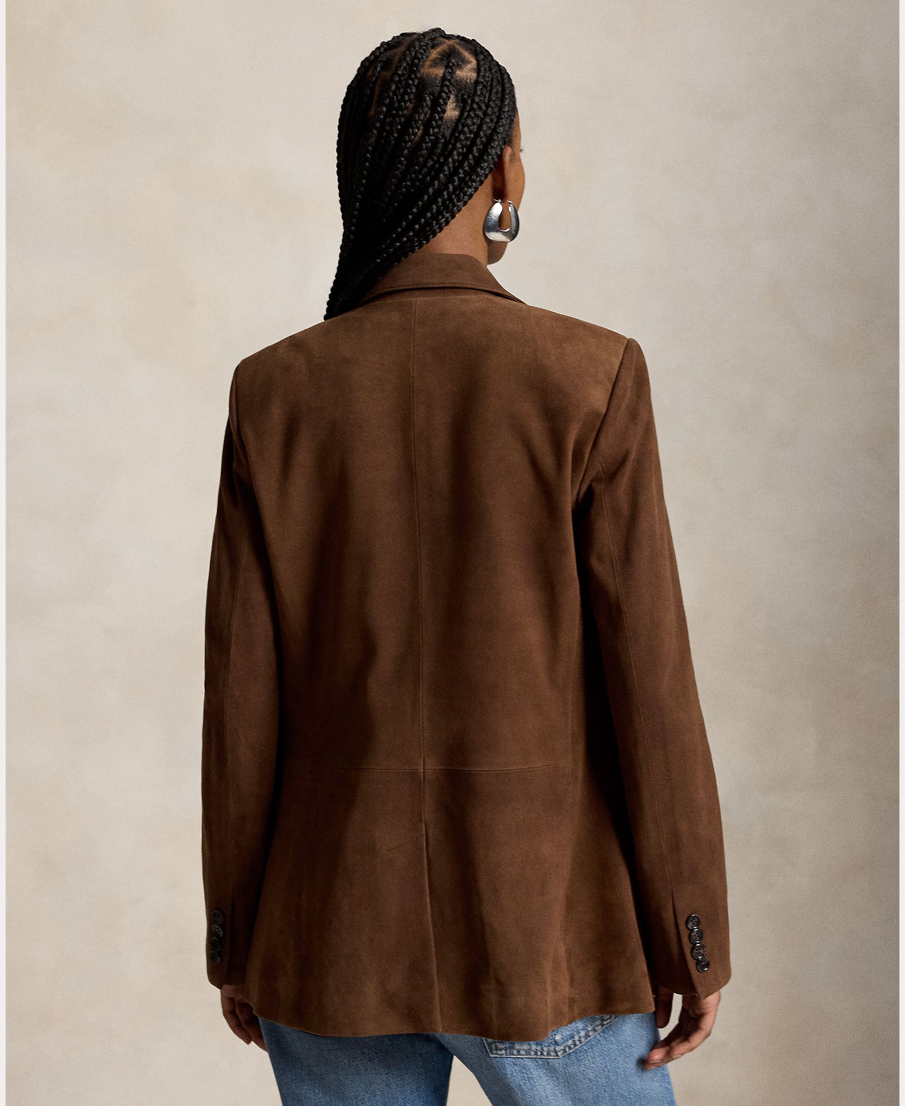 Blazer de mujer de ante - Polo Ralph Lauren - Marrón oscuro Marrón oscuro-3