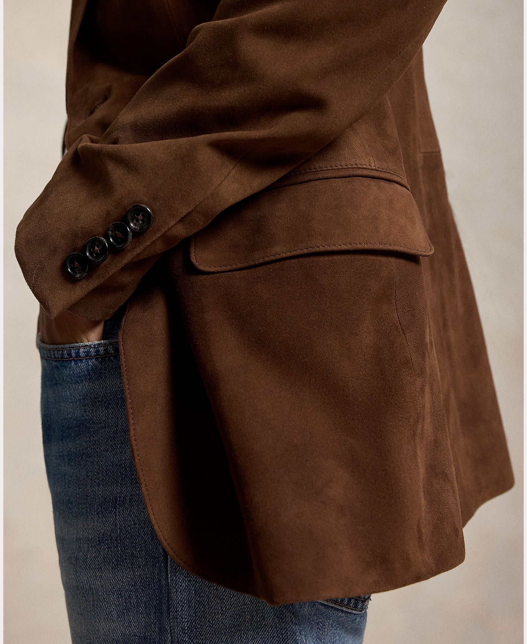 Blazer de mujer de ante - Polo Ralph Lauren - Marrón oscuro Marrón oscuro-5